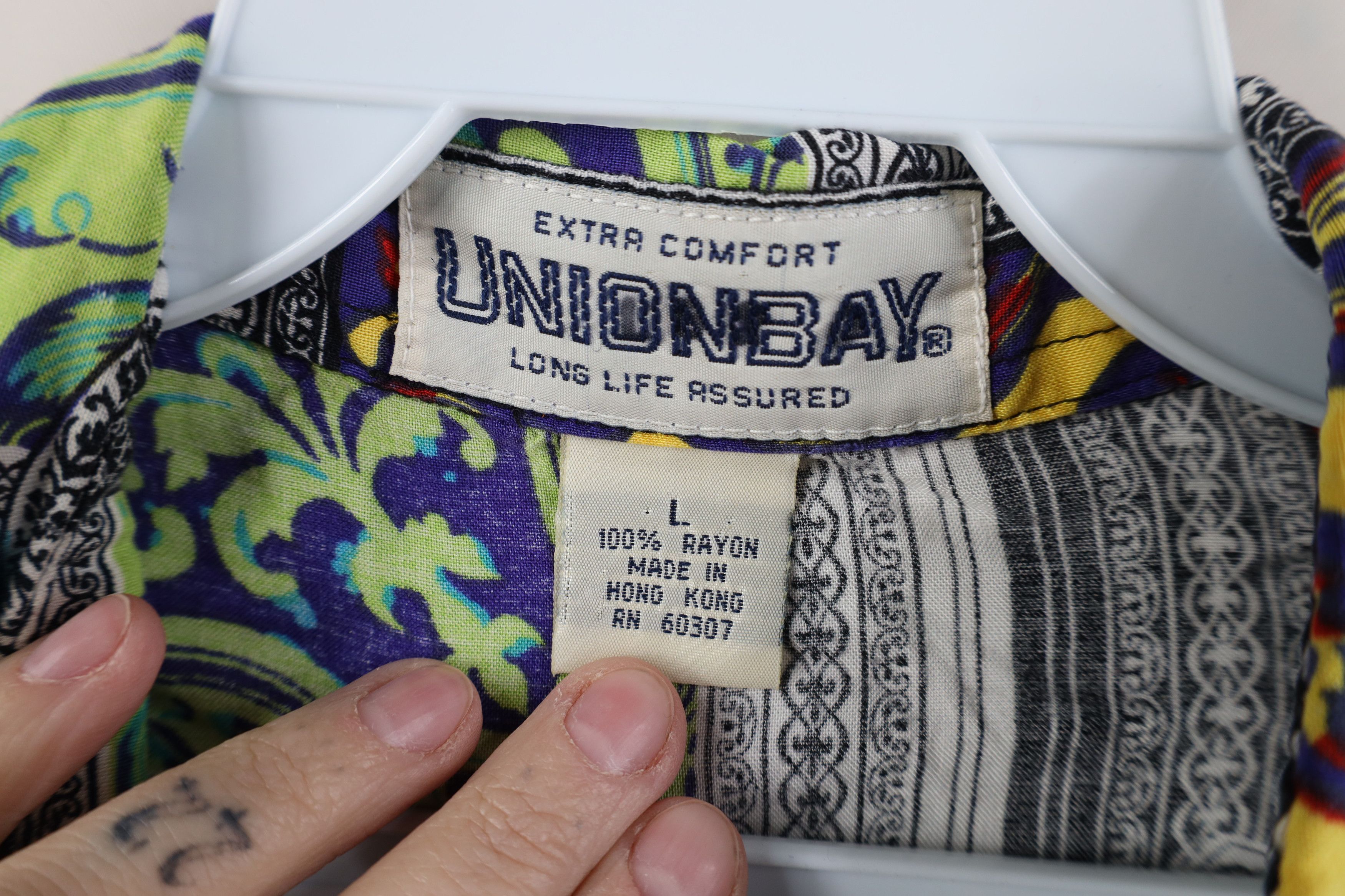 UNIONBAY Vintage 90s Unionbay Surfing Geometric Button Shirt Size US L / EU 52-54 / 3 - 7 Thumbnail