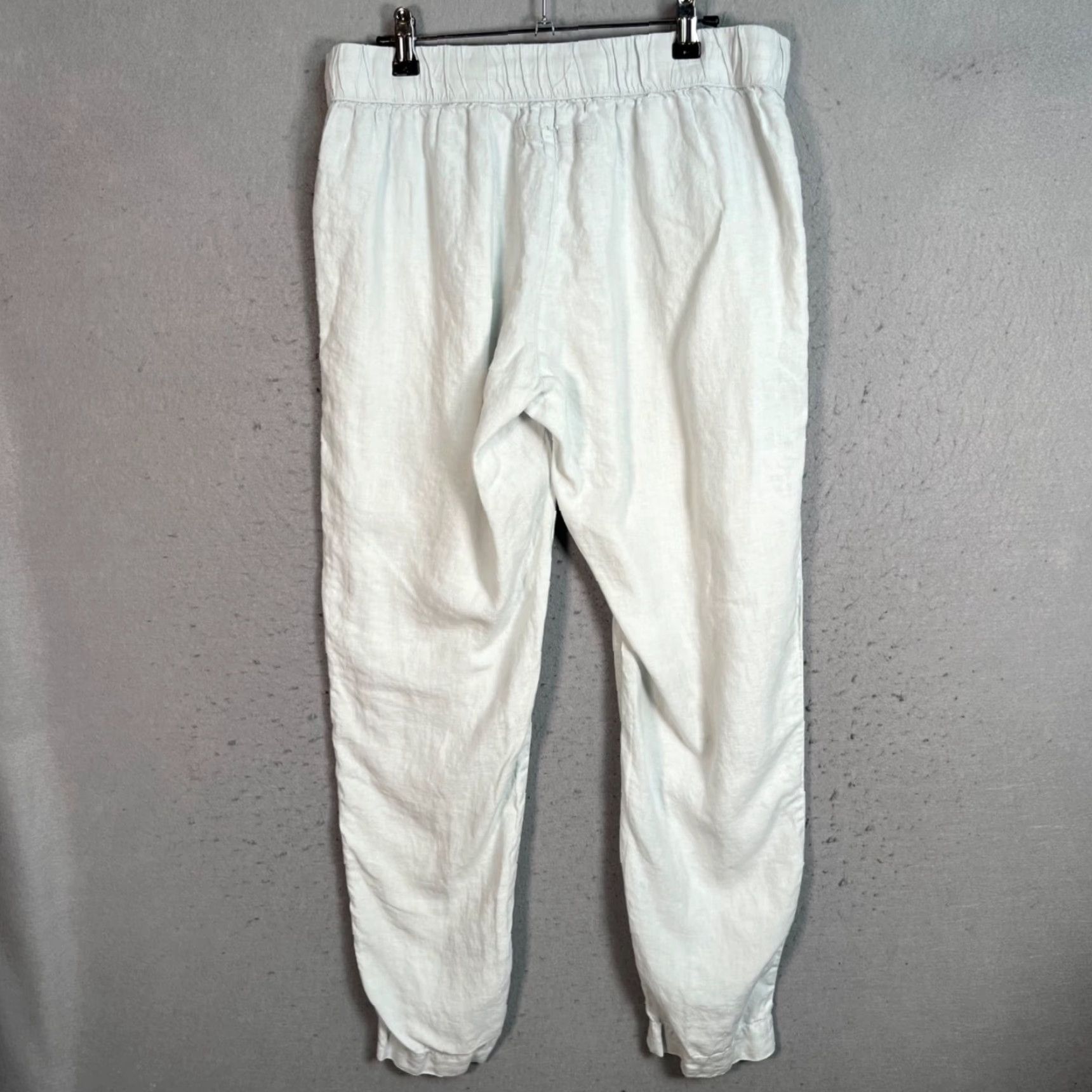 Enza Costa Enza Costa Womens Size 4 100% French Linen Pants Light Blue Elastic Waist Size 27" / US 4 / IT 40 - 2 Thumbnail