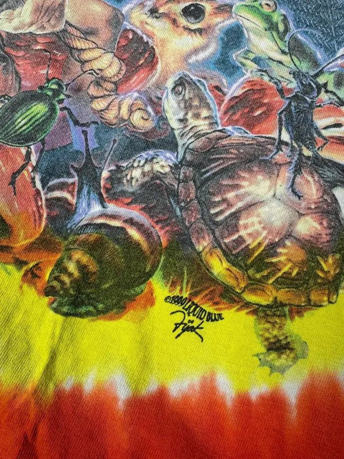 Vintage Vintage Liquid Blue Mushroom Garden Elf T Shirt Tie Dye 1999 Size US M / EU 48-50 / 2 - 6 Thumbnail