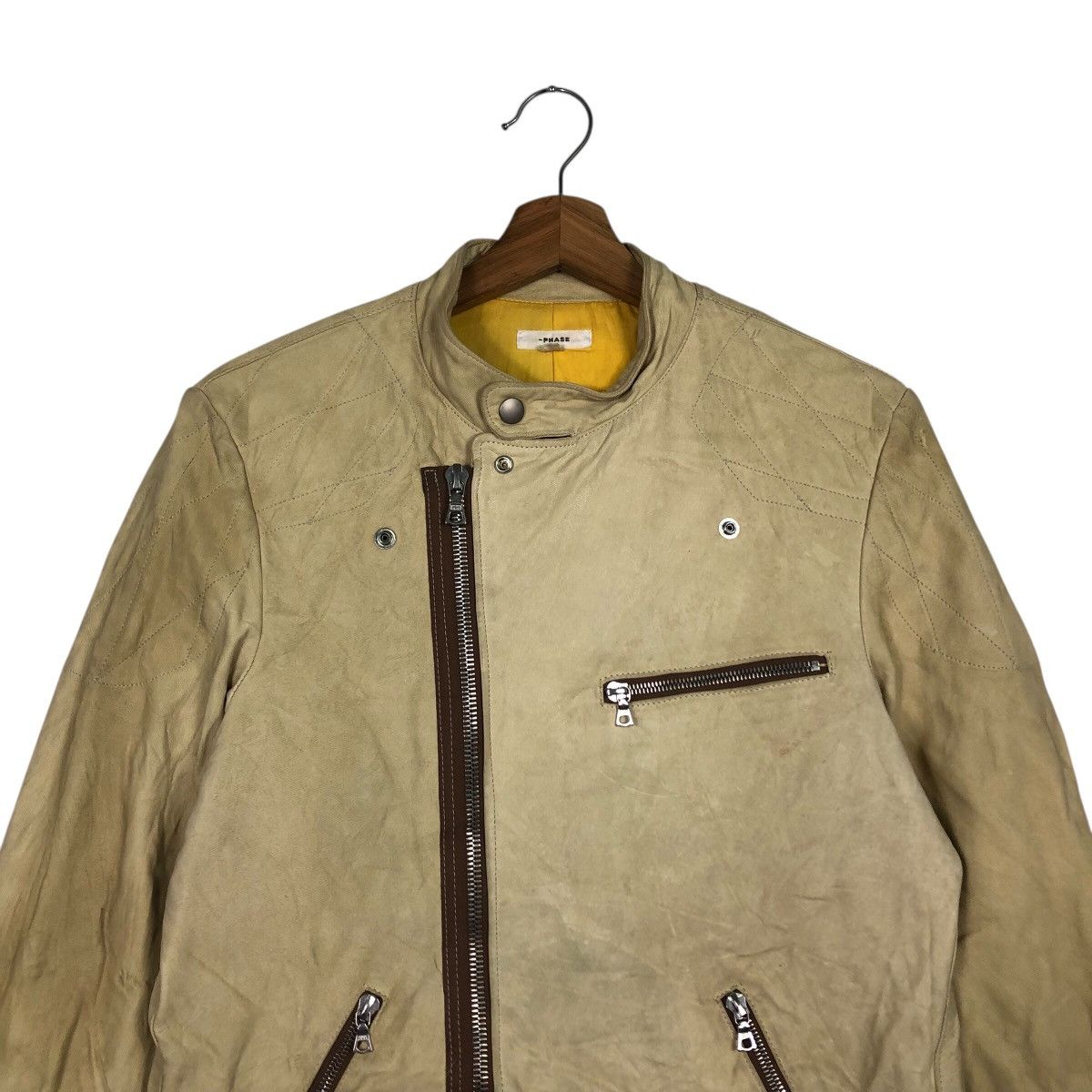 Japanese Brand Vintage Biker Leather Jacket Phase Riri Zipper Issey Miyake Size US S / EU 44-46 / 1 - 4 Thumbnail