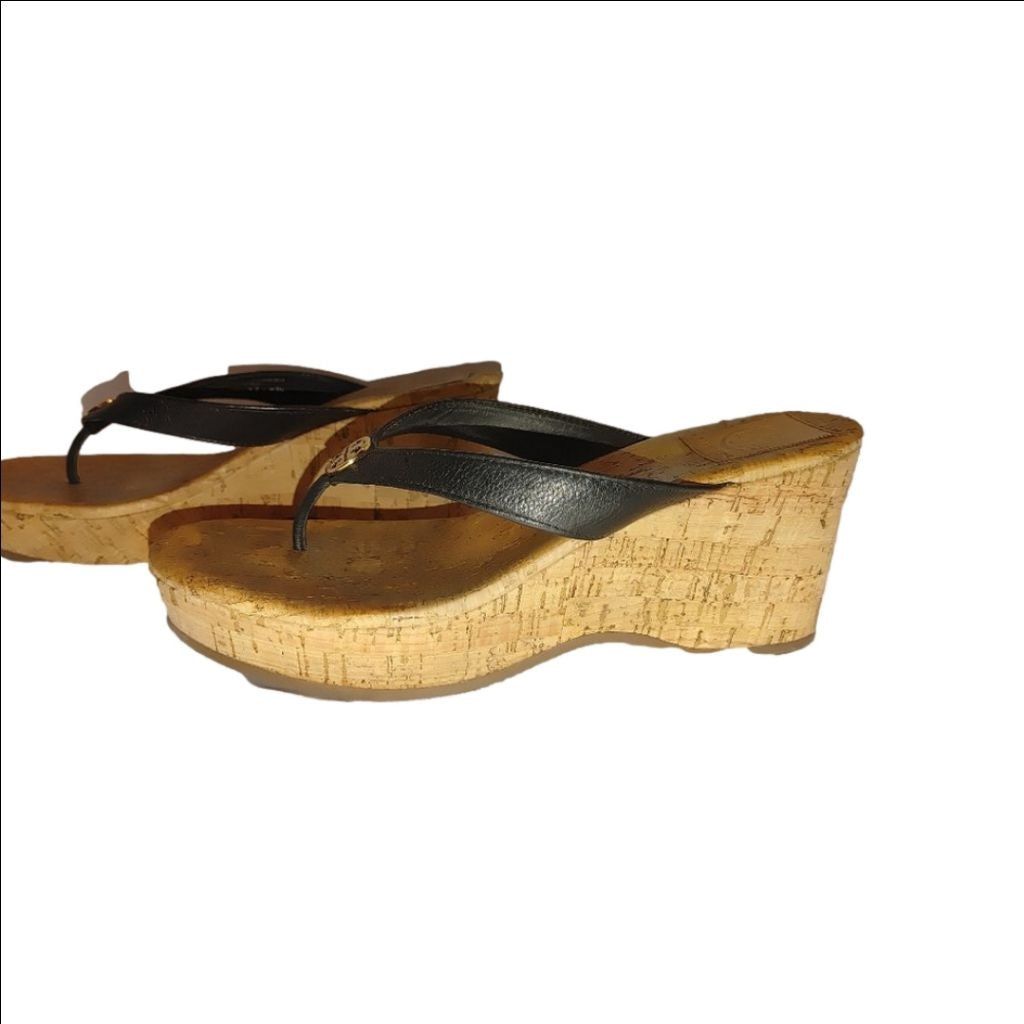 Tory Burch Tory Burch Salem Napa Leather & Cork Wedge Sandals Size 9M Size US 9 / IT 39 - 1 Thumbnail