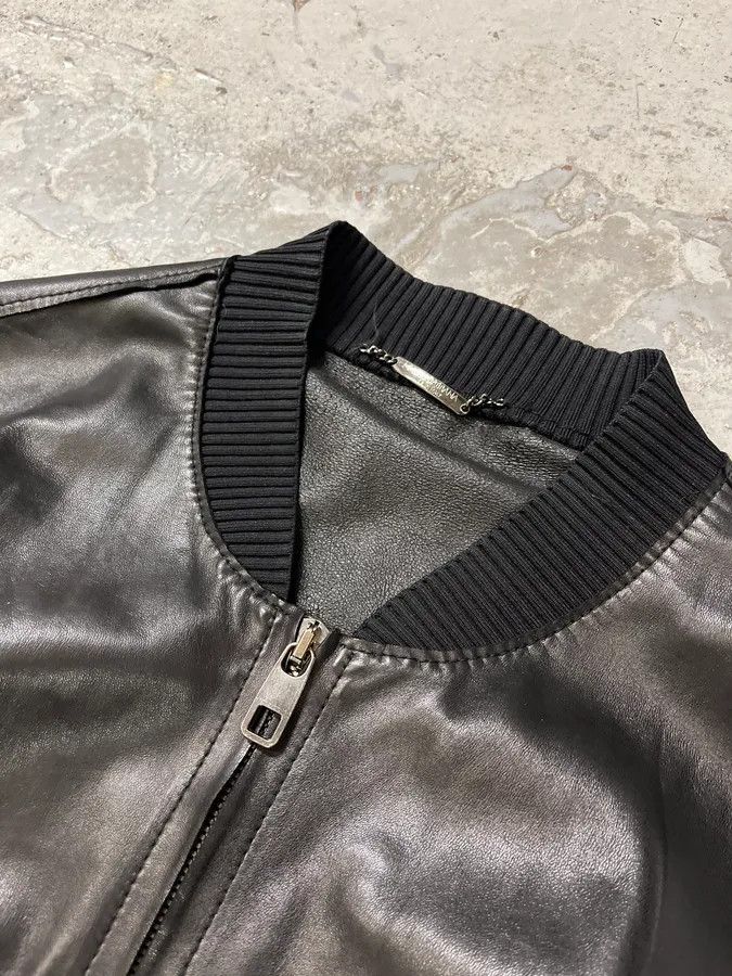 Dolce & Gabbana 2000s Dolce & Gabbana Pure Black Leather Bomber Jacket Size US M / EU 48-50 / 2 - 5 Thumbnail