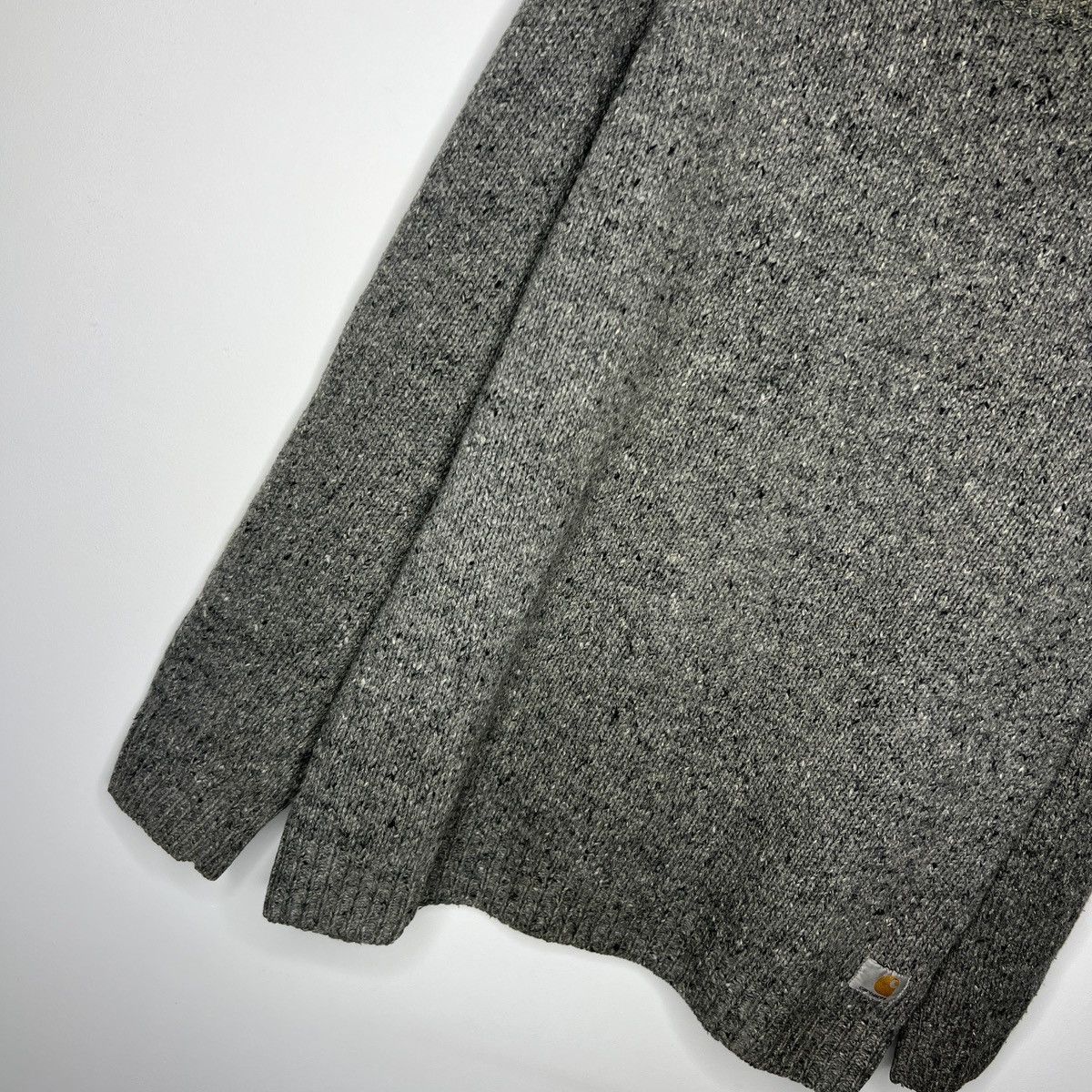 Carhartt × Carhartt Wip × Vintage Carhartt Anglistic Wool Sweater Knitwear Jumper Grey Y2K Size US XL / EU 56 / 4 - 4 Thumbnail