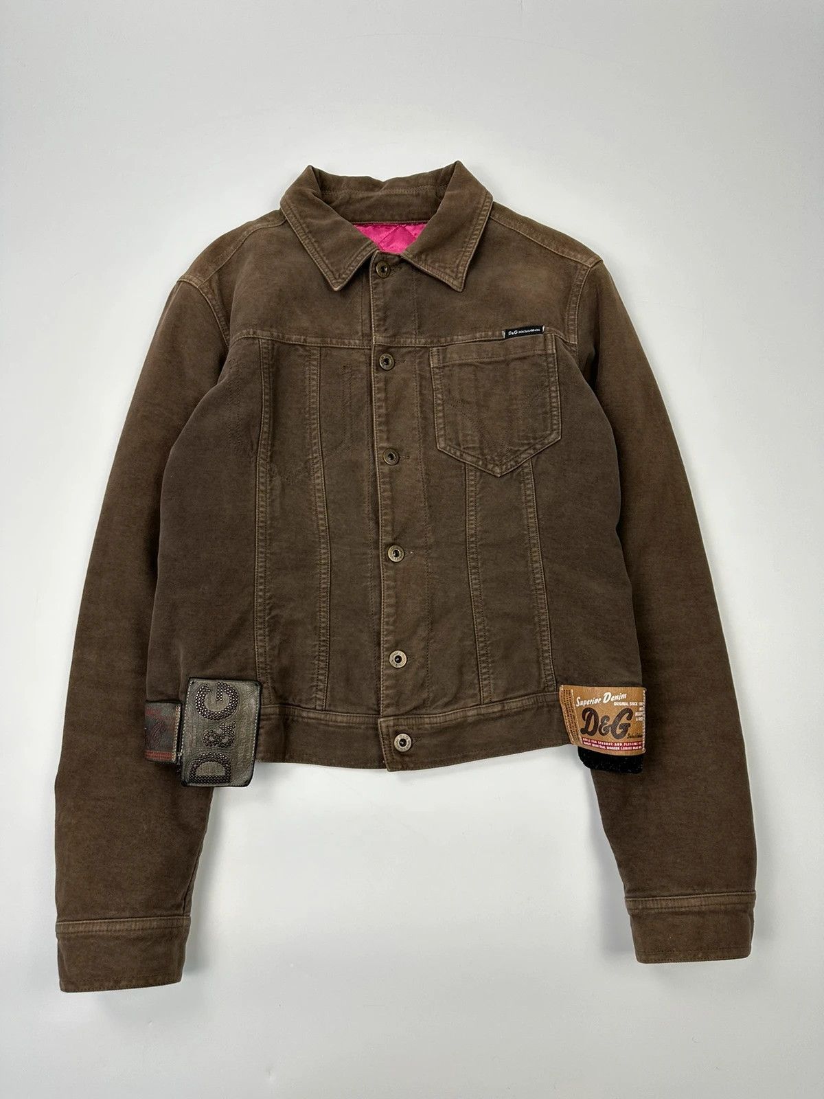 Dolce & Gabbana Dolce Gabbana AW2003 Patch Tags Brown Jacket Size L / US 10 / IT 46 - 1 Thumbnail