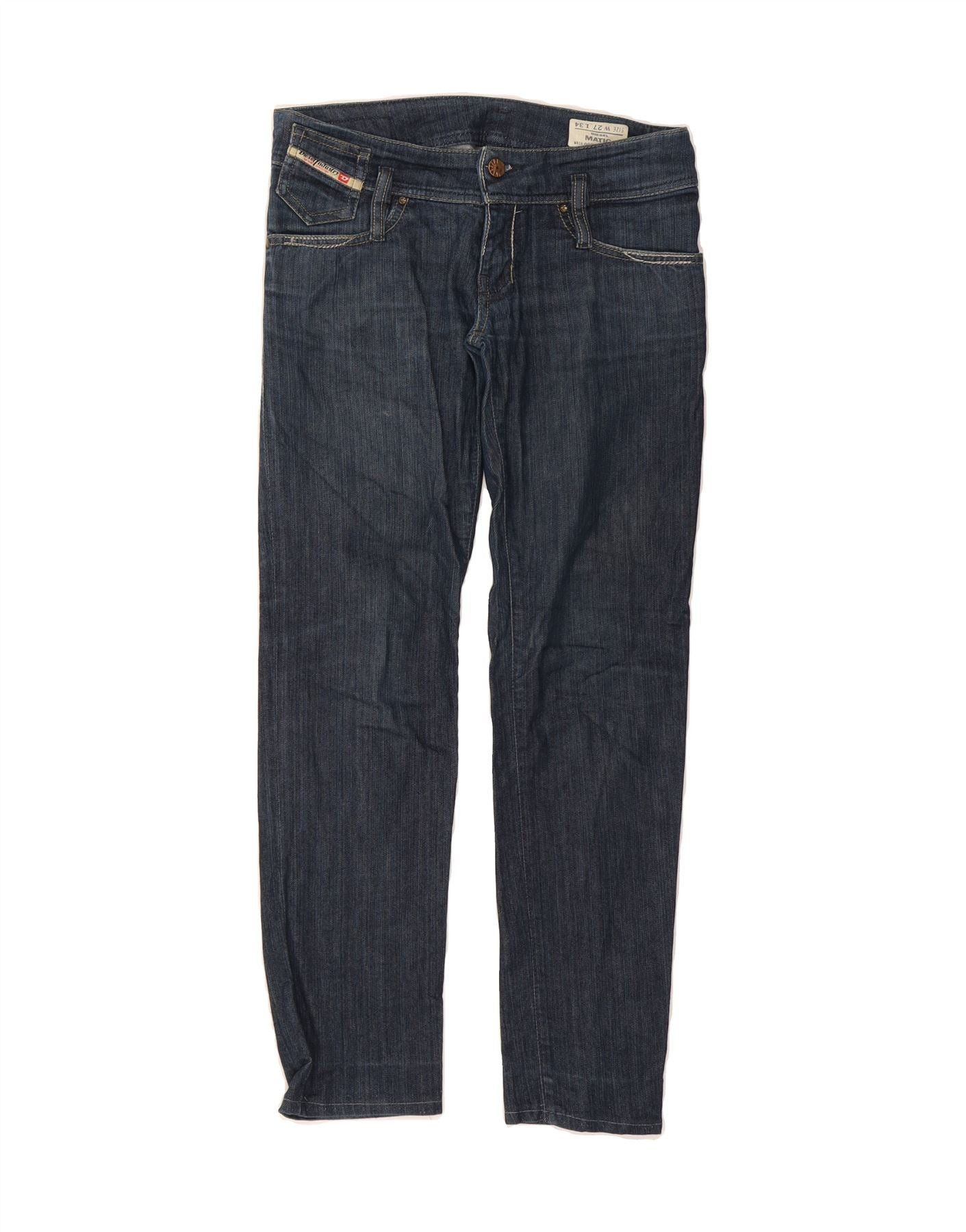 Diesel Womens Matic Low Waist Slim Jeans W27 L27 Navy Blue Cotton Size 42" / US 20 - 1 Thumbnail