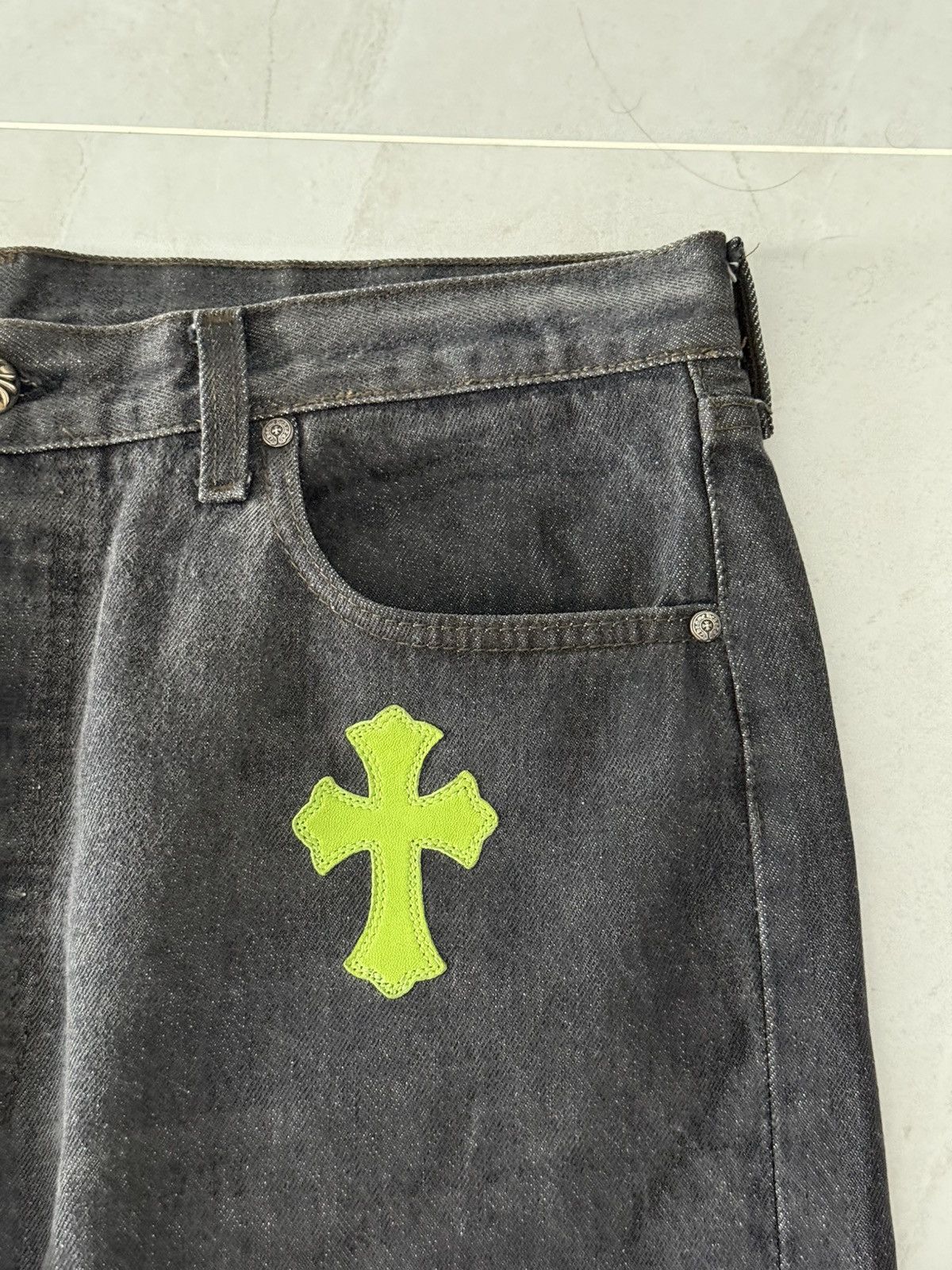 Chrome Hearts Chrome Hearts Slime Green Patched Levis 501 Sz.36 Size US 36 / EU 52 - 4 Thumbnail