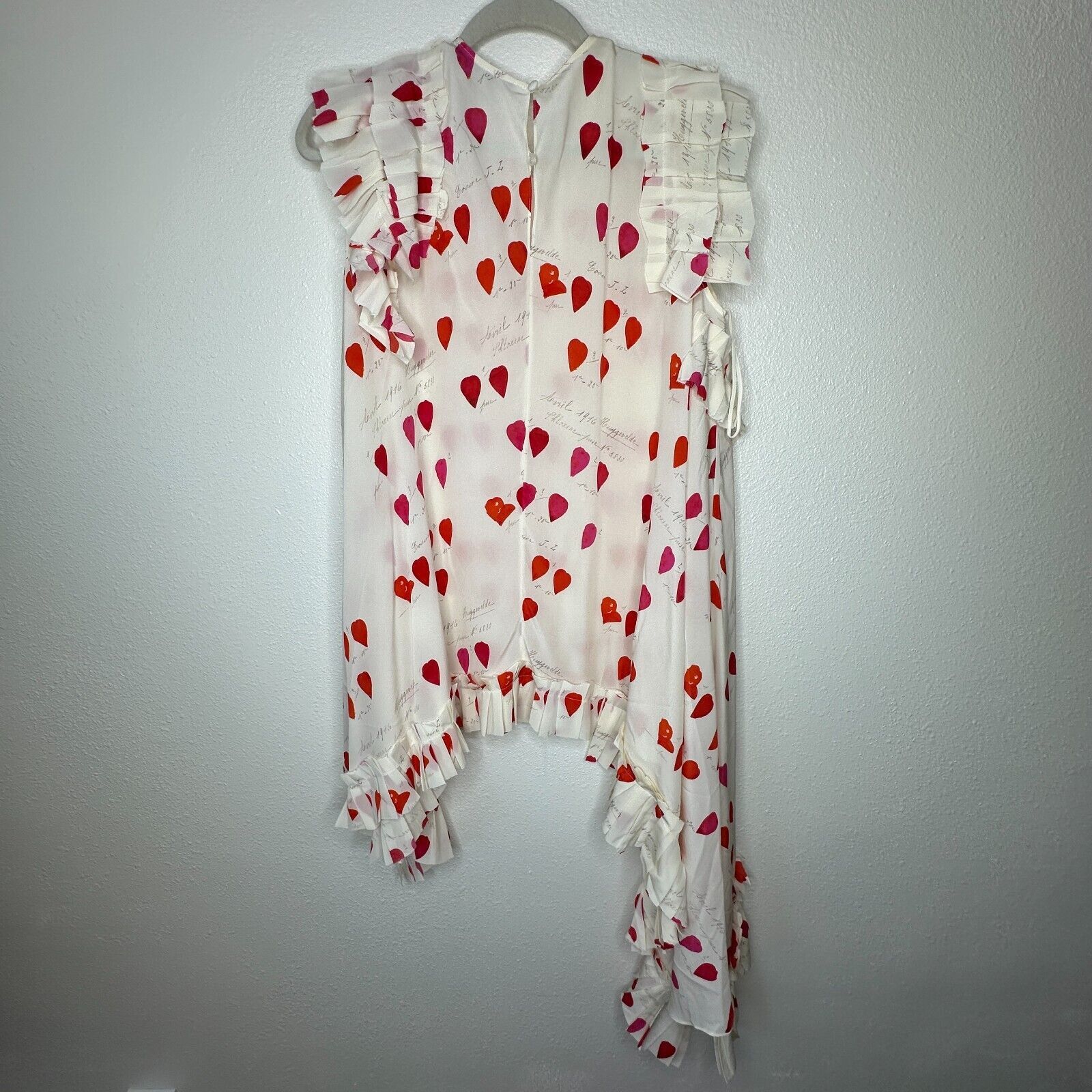 Alexander McQueen Alexander McQueen Cream Red Sleeveless Ruffle Blouse 44 / 12 Size L / US 10 / IT 46 - 10 Thumbnail