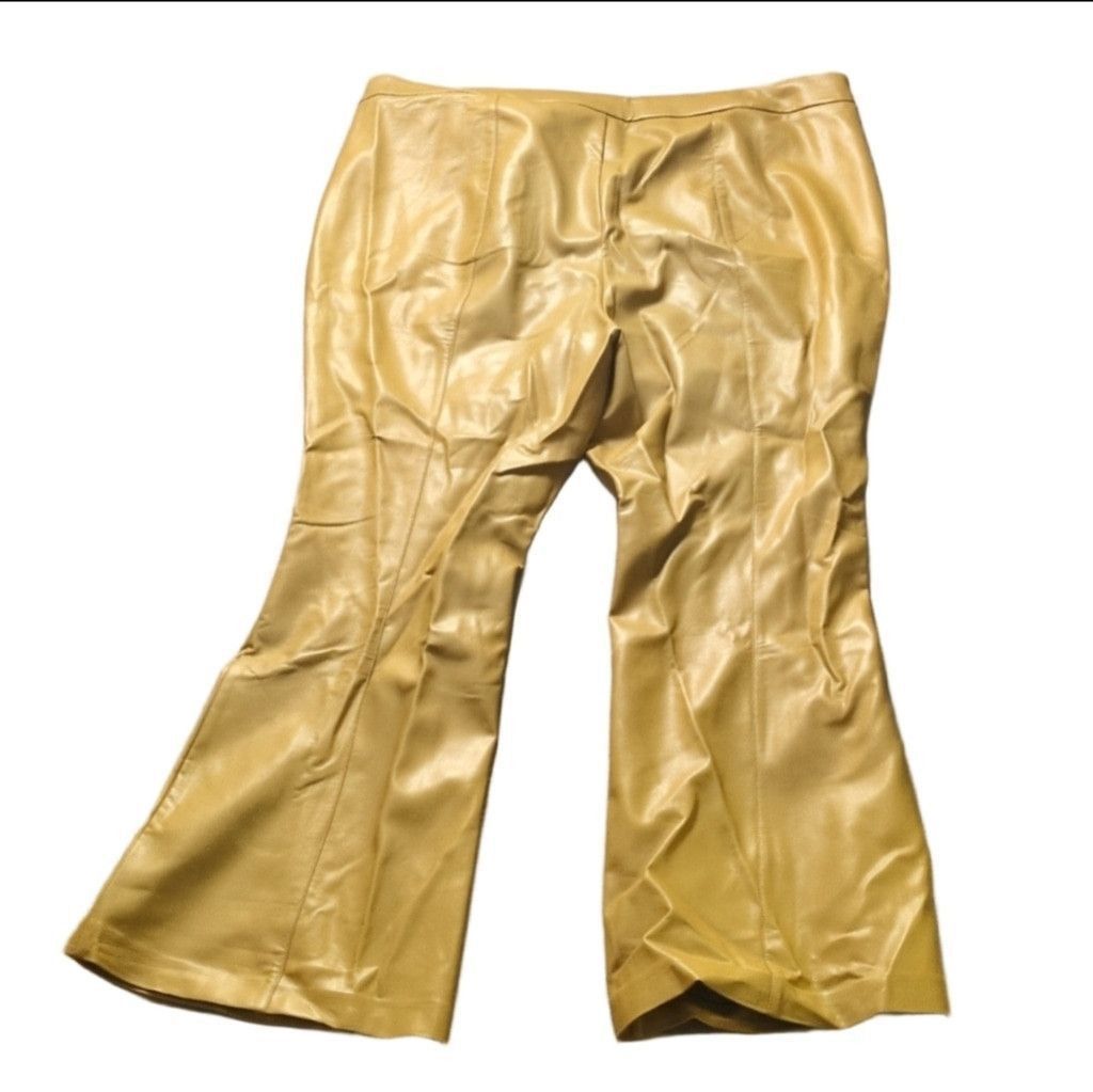 Other Eloquii Faux Leather High Rise Flare Pants sz 24 Size 42" / US 20 - 8 Thumbnail