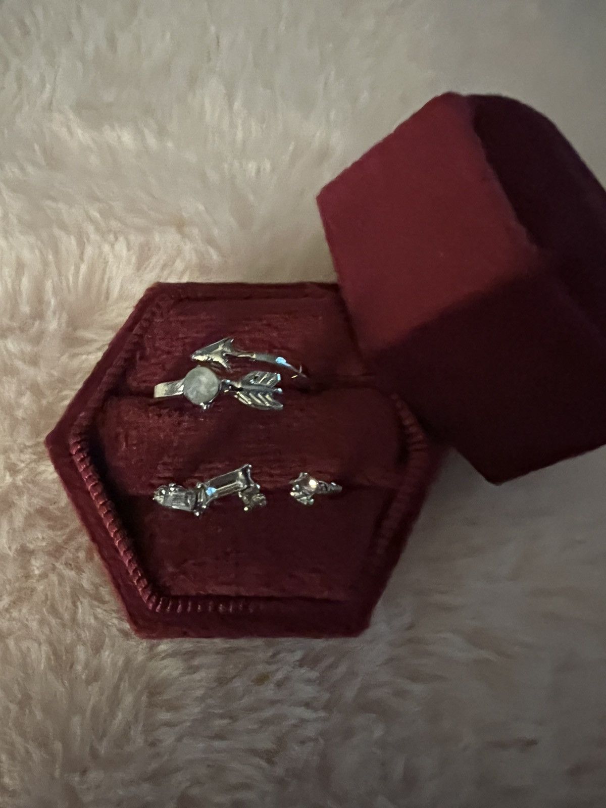 Other Gorgeous Silver Plated 2 Piece Adjustable Ring Set Size 7-9 Size ONE SIZE - 2 Thumbnail