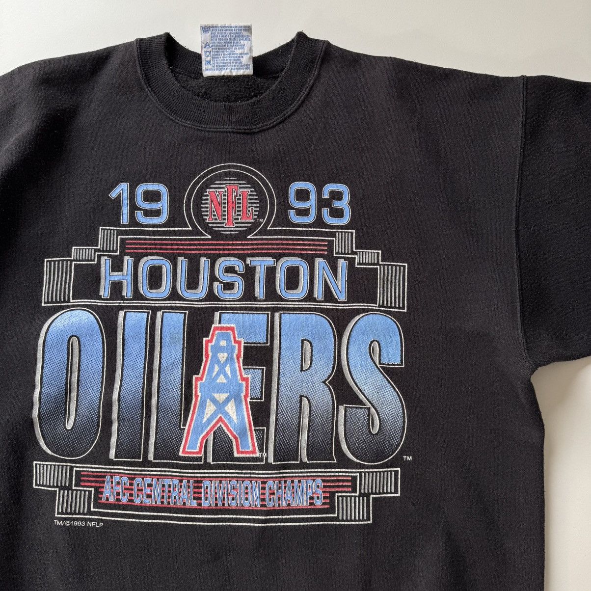NFL × Vintage Vintage Houston Oliers 1993 NFL Sweatshirt 90s RARE Hanes Size US L / EU 52-54 / 3 - 3 Thumbnail