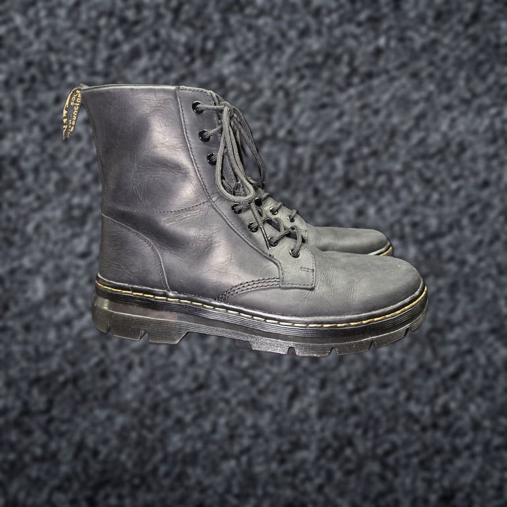 Dr. Martens Dr. Martens Combat Boots Mens Size US 12 Black Leather AirWair Combs 1460 90s Punk Gothic Slip Resistant Workwear Casual Boots Size US 12 / EU 45 - 1 Thumbnail
