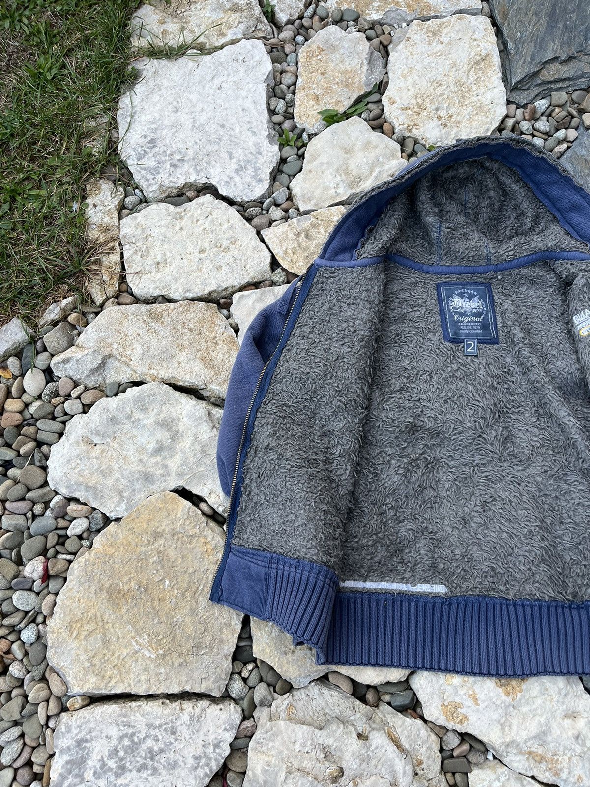 Diesel × Vintage Vintage Diesel jeans y2k heavy fur zip hoodie sherpa jacket Size US M / EU 48-50 / 2 - 5 Thumbnail