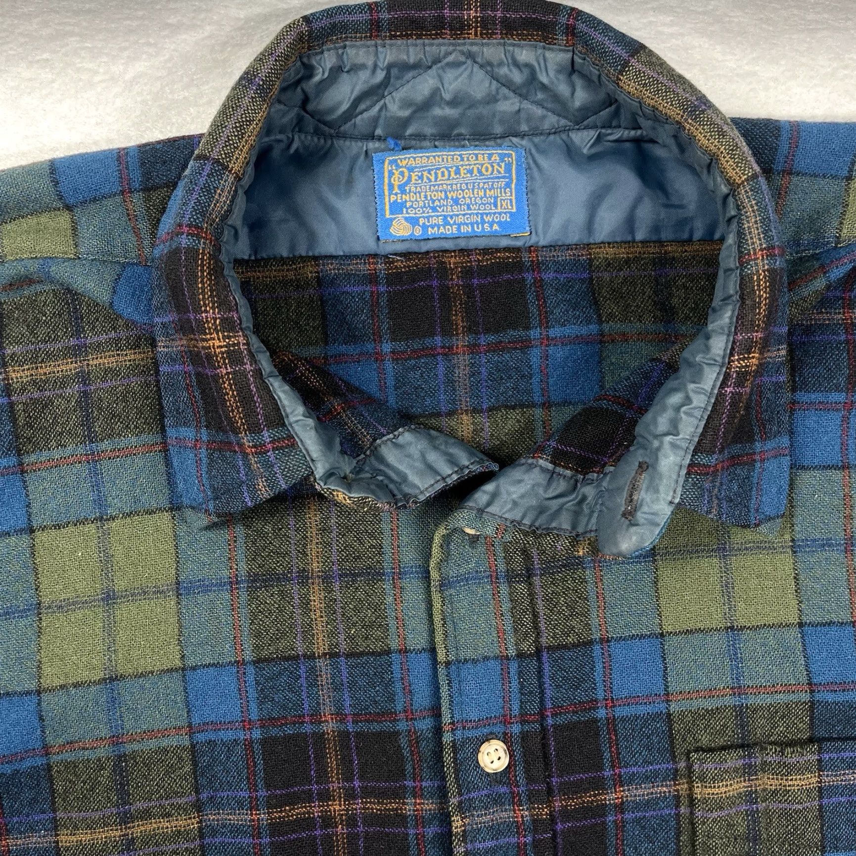 Pendleton VINTAGE Pendleton Western Shirt Elbow Patch Plaid Wool Long Sleeve Men's XL Size US XL / EU 56 / 4 - 2 Thumbnail