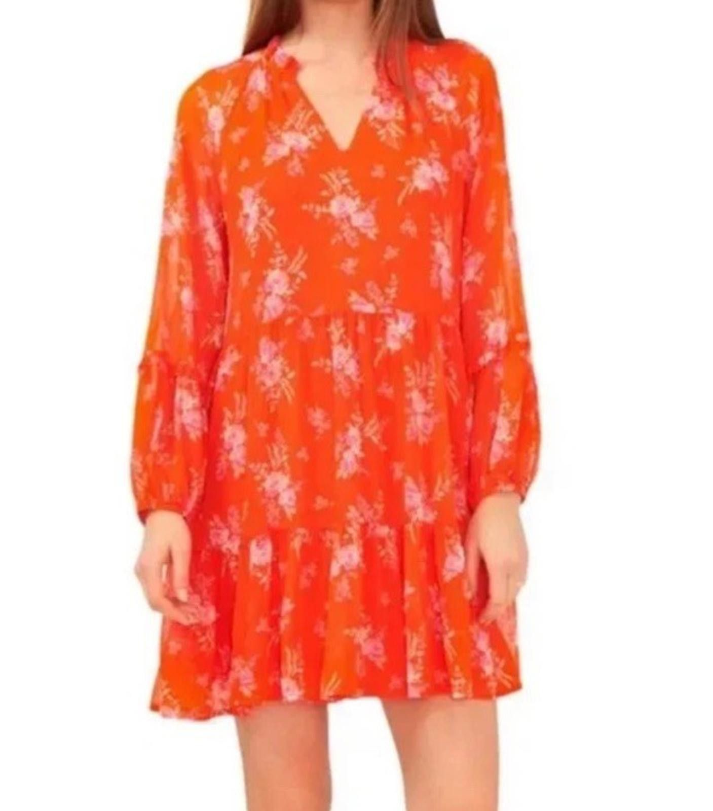 Vince Camuto Vince Camuto orange floral shift dress XL Size XL / US 12-14 / IT 48-50 - 1 Thumbnail