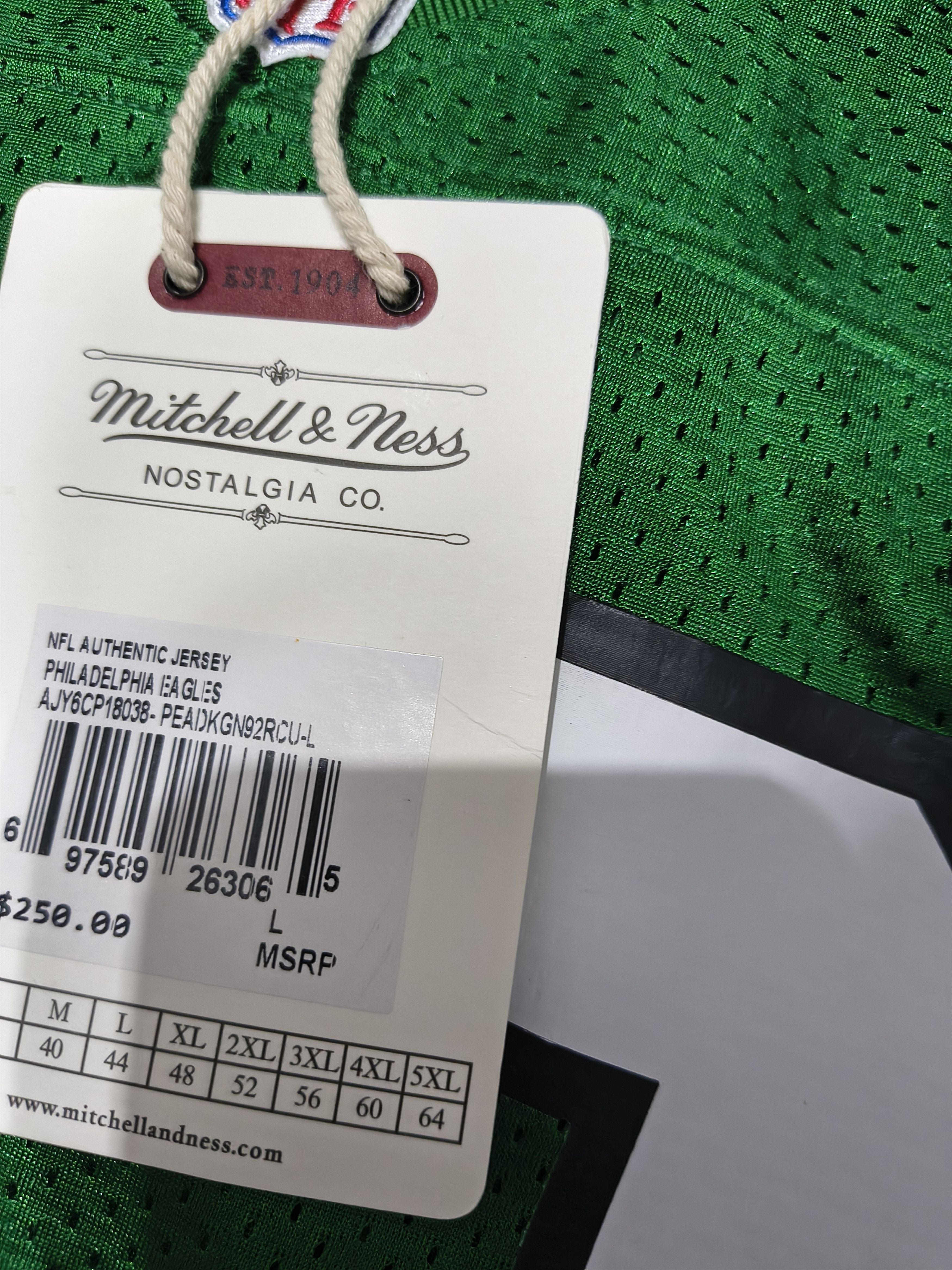 NFL Philadelphia eagles NFL authentic field jersey sz L kelly Size US L / EU 52-54 / 3 - 8 Thumbnail