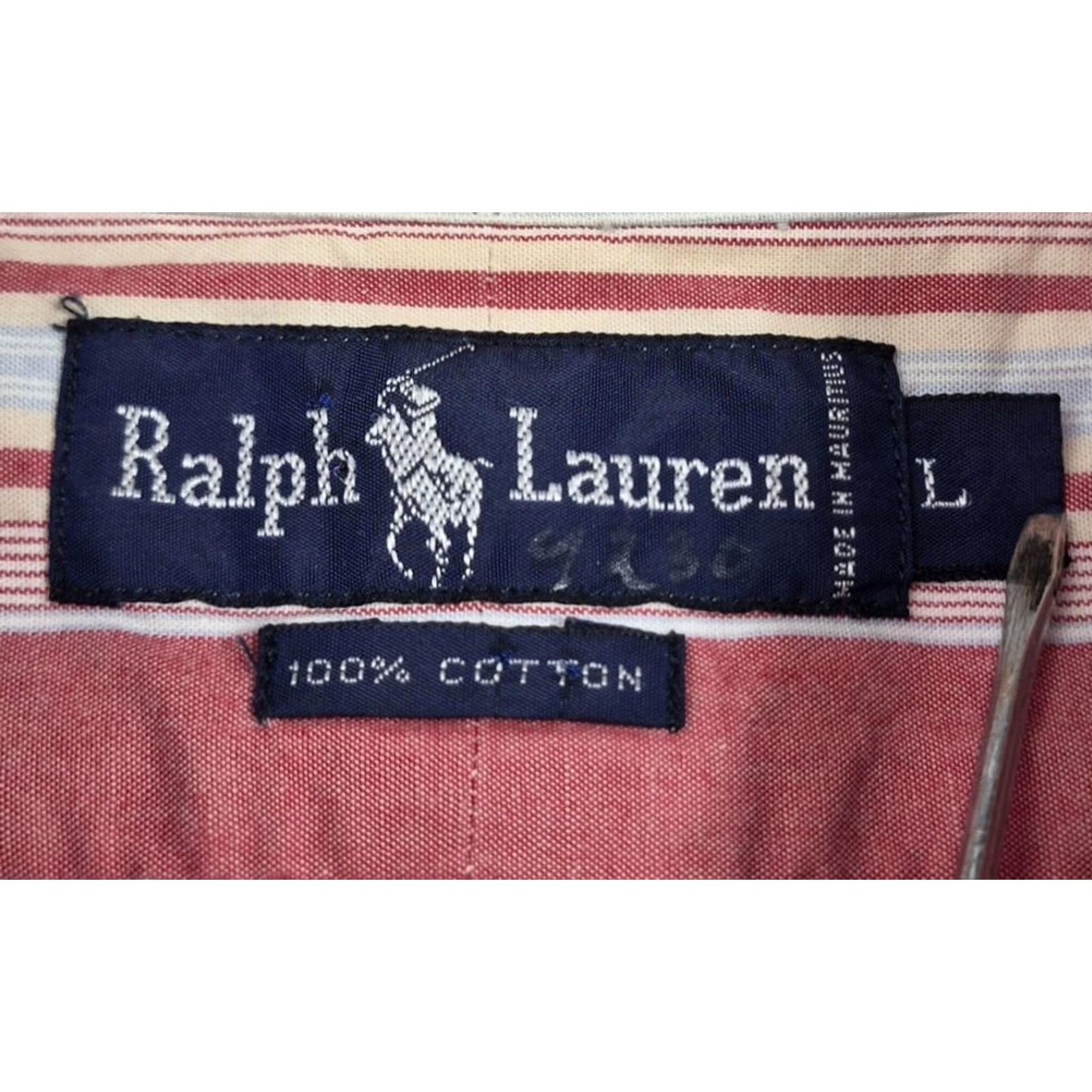 Ralph Lauren Ralph Lauren Button Up Shirt Mens Large Red Striped Short Sleeve Casual Preppy Size US L / EU 52-54 / 3 - 4 Thumbnail