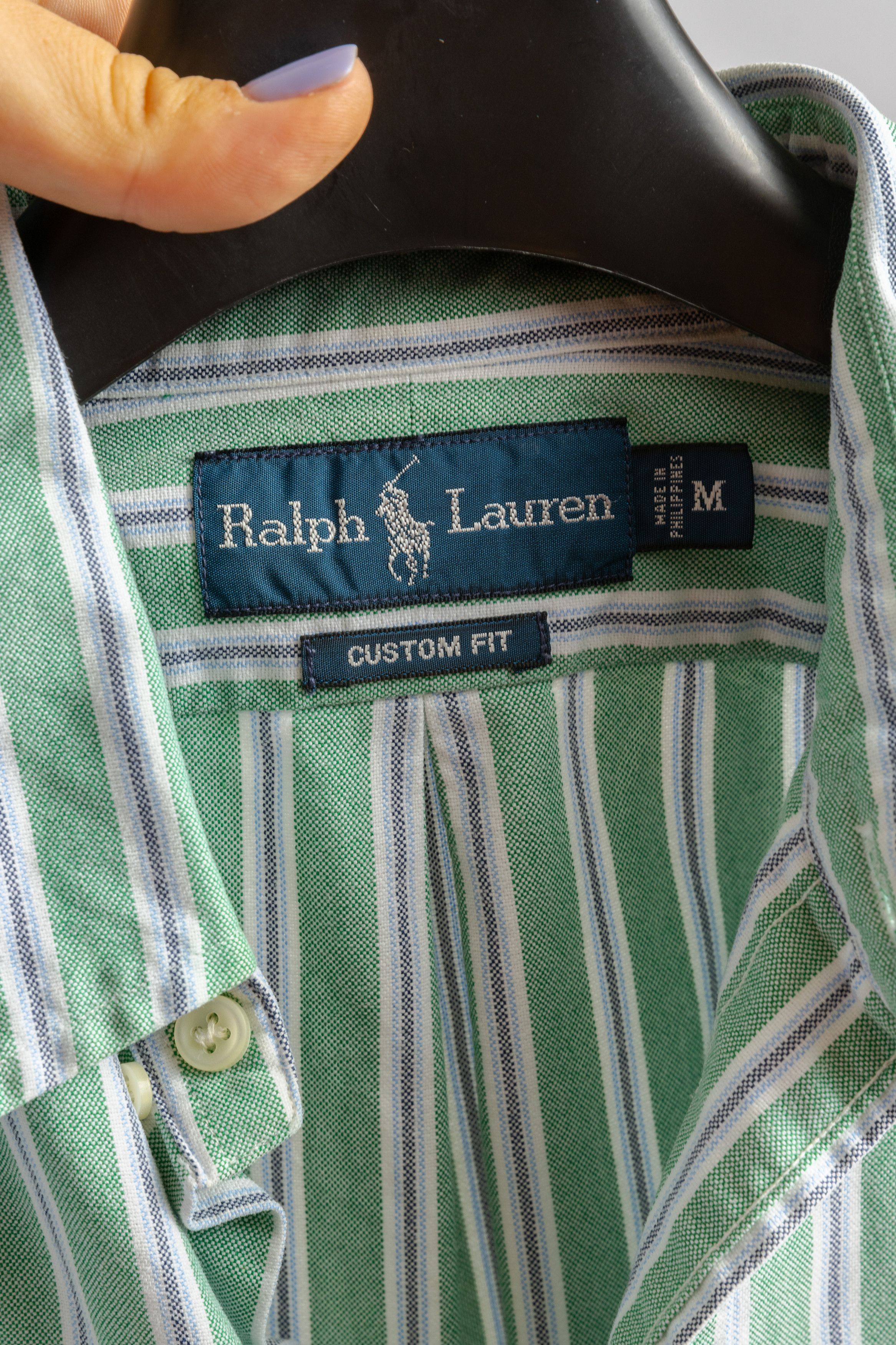 Ralph Lauren Woman Ralph Lauren Green Striped Candy Shirt 8697 Size M / US 6-8 / IT 42-44 - 10 Thumbnail