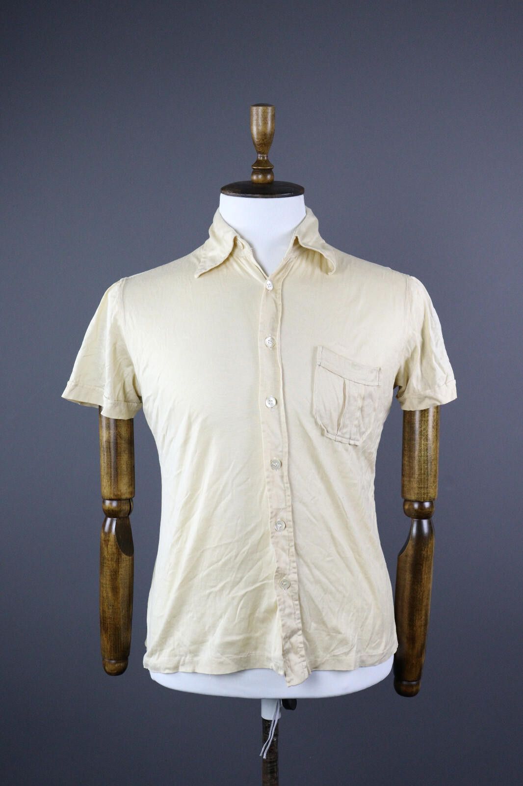 Ermenegildo Zegna Vintage Men Zegna Classic Ivory Summer Shirt Size 48 Size US M / EU 48-50 / 2 - 1 Thumbnail