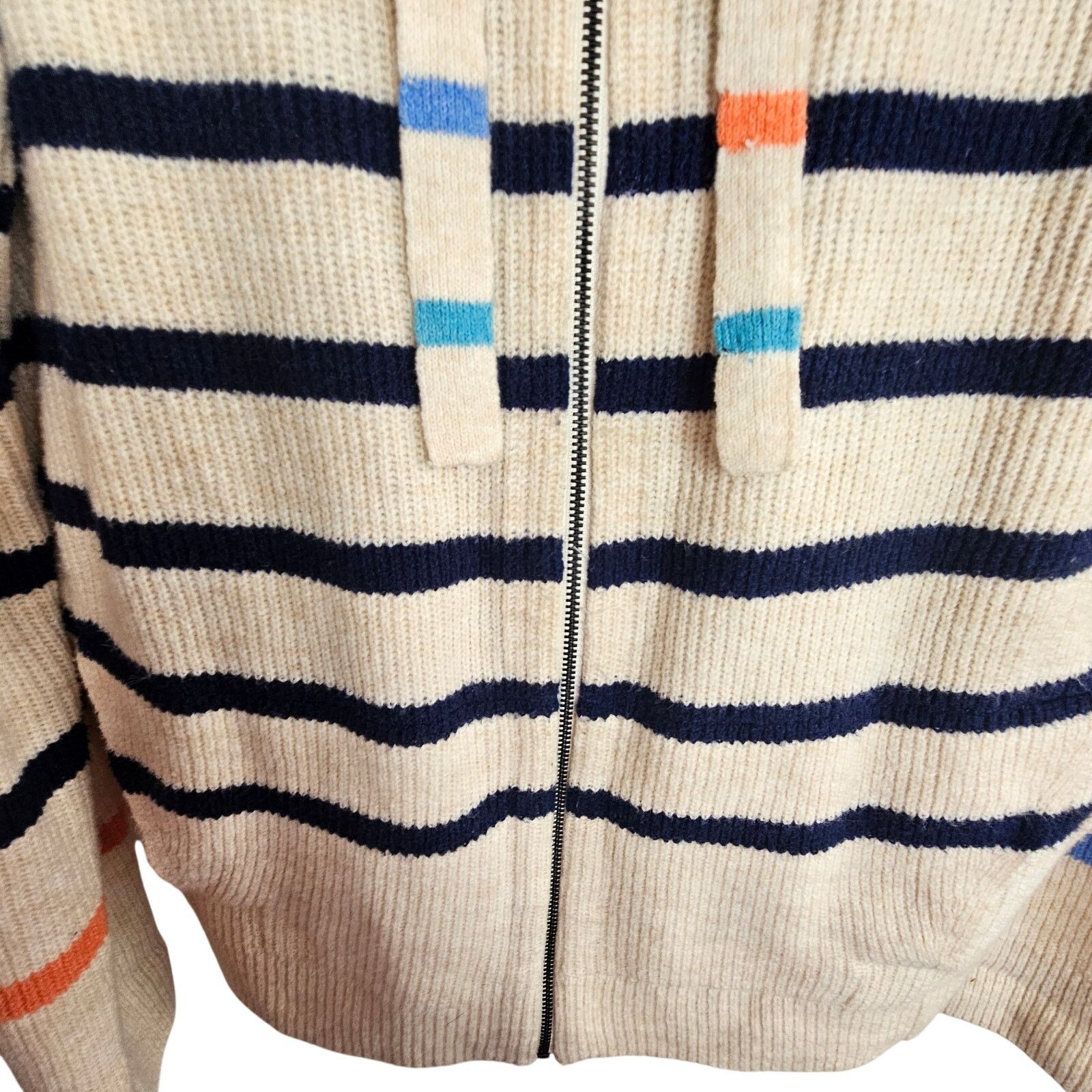 NIC+ZOE Nic+ Zoe Womens Sailors Stripe Full Zip Cardigan Sweater L Size L / US 10 / IT 46 - 4 Thumbnail