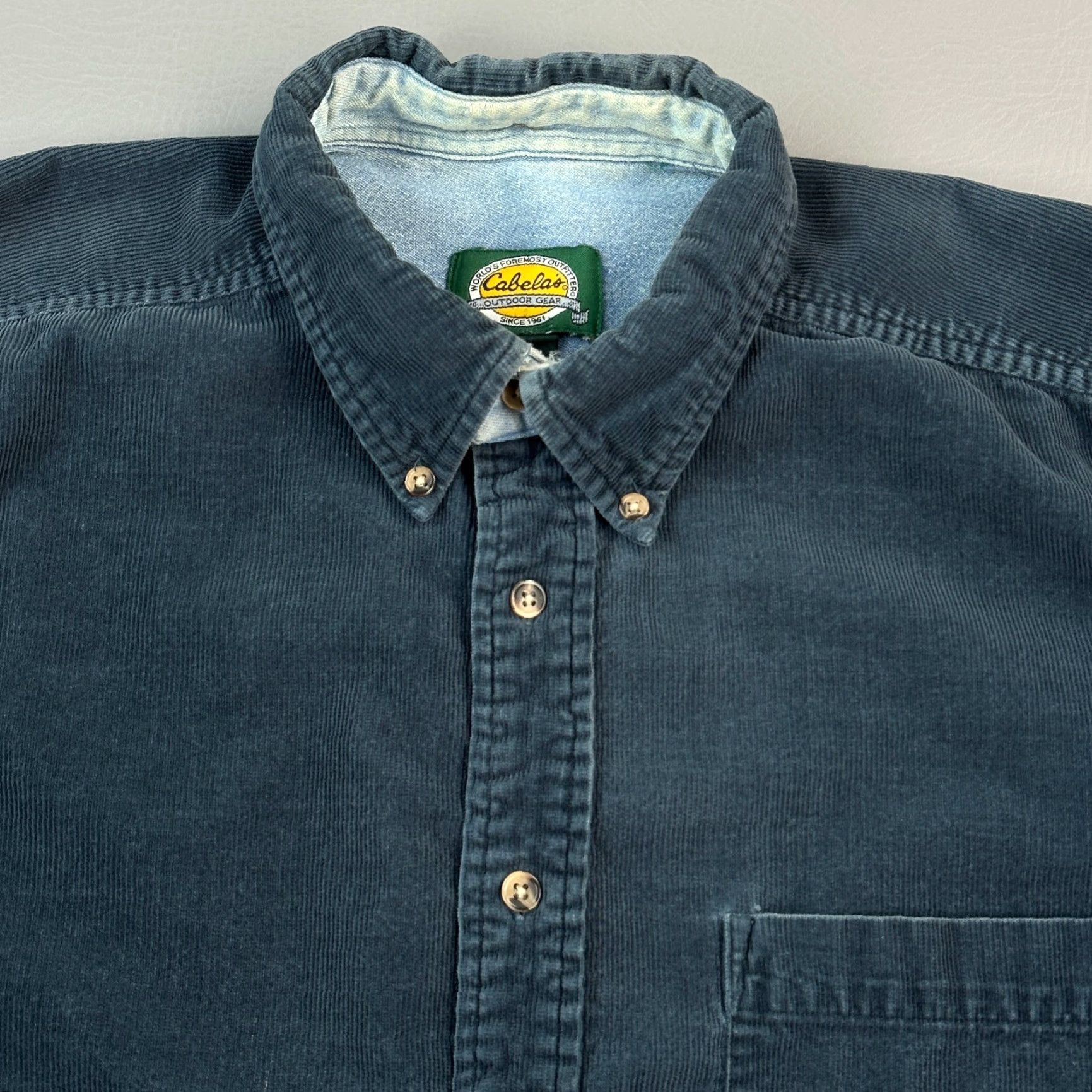 Vintage VINTAGE Cabela's Shirt Mens XL Tall Navy Corduroy Long Sleeve Button Down Size US XL / EU 56 / 4 - 4 Thumbnail