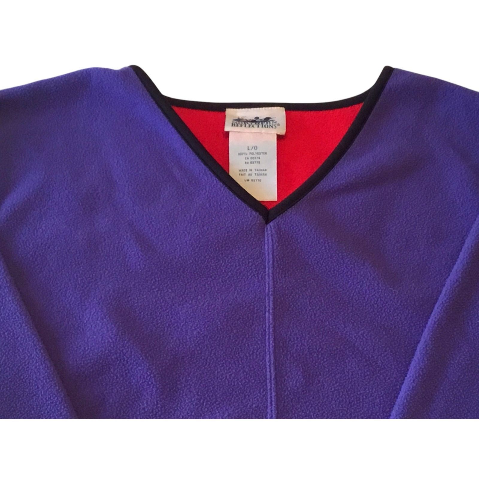 Northern Reflections Northern Reflections Fleece V-Neck Top Over the Head Large Size L / US 10 / IT 46 - 3 Thumbnail