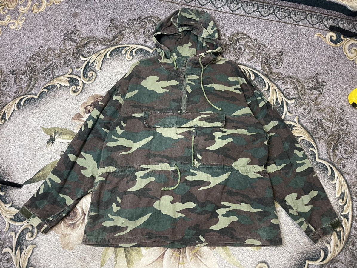 Japanese Brand Vintage Half Zipper Hoodie Army Jacket Camouflage Size US L / EU 52-54 / 3 - 12 Thumbnail