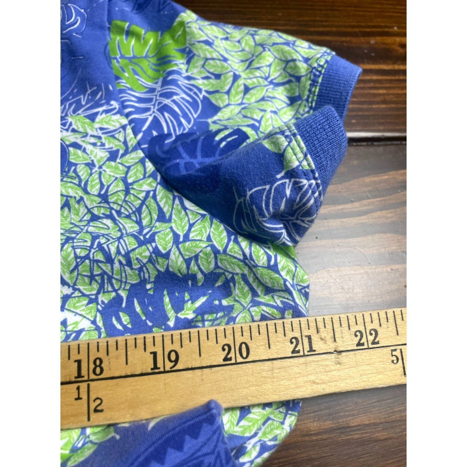 Vintage Palm Harbour Polo Shirt Womens XL Petite Blue Green Hawaiian Palm Leaves Polo Short Sleeve Casual Vintage No Size XL / US 12-14 / IT 48-50 - 4 Thumbnail