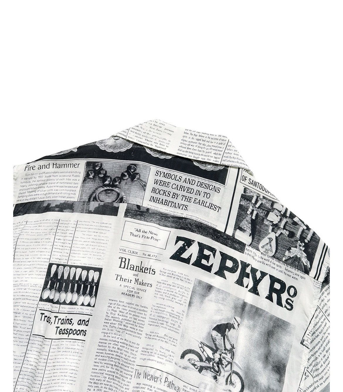 Kapital Silk Rayon Pueblo News Newspaper Pattern Aloha Shirt size 3 Size US L / EU 52-54 / 3 - 8 Thumbnail
