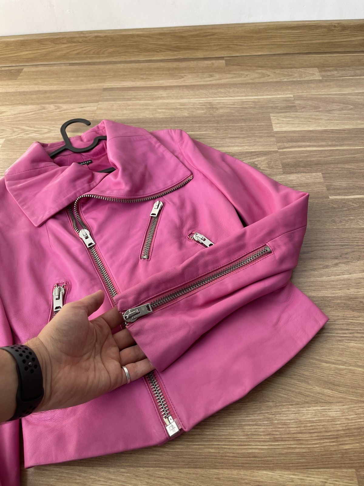 Joseph Joseph Pink Leather Biker Jacket - Genuine Leather S Italy Size S / US 4 / IT 40 - 4 Thumbnail