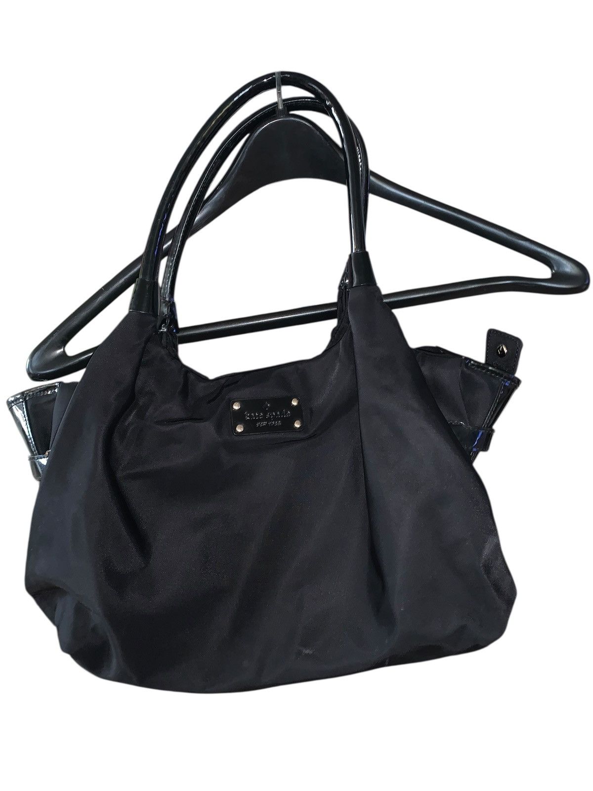Kate Spade Kate Spade Stevie Black Nylon Patent Leather Satchel Bag Size ONE SIZE - 1 Thumbnail