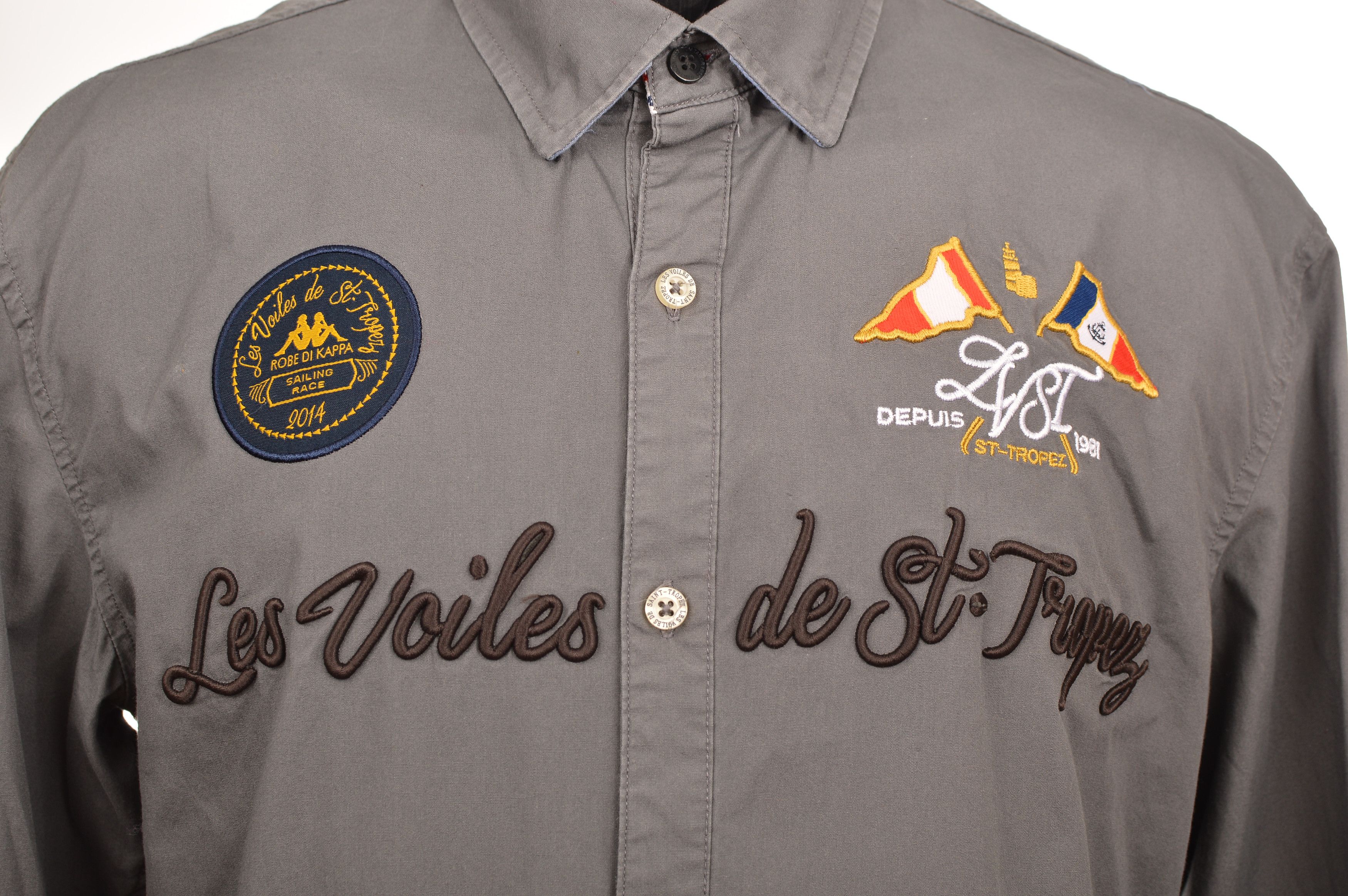Kappa Robe Di Kappa Les Voiles De Saint-Tropez Gray Button Shirt Size US M / EU 48-50 / 2 - 2 Thumbnail