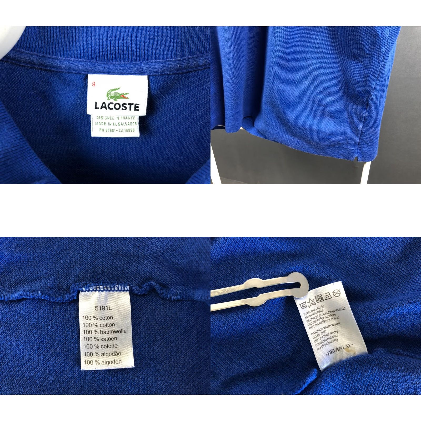 Lacoste Lacoste Polo Shirt Men 8 Blue Cotton Collared Short Sleeve Logo Embroidered Jersey Classic Regular Size 8 Polo Size US M / EU 48-50 / 2 - 8 Thumbnail
