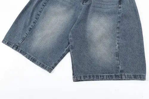 Japanese Brand × Jean Punk washed distressed men's loose wide-leg denim shorts Size US 32 / EU 48 - 4 Thumbnail