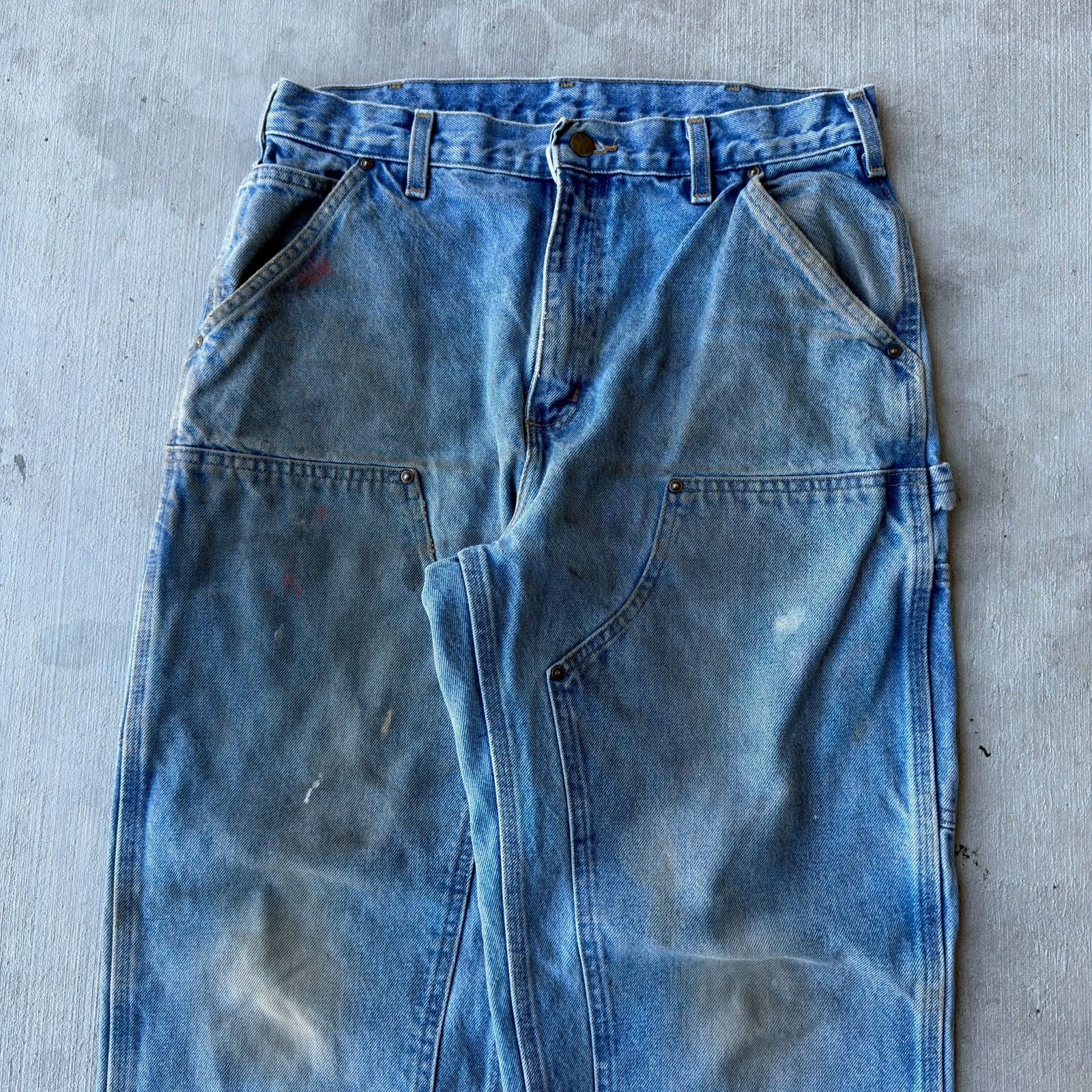 Carhartt × Vintage Carhartt denim blue jean double knee work carpenter pants Size US 33 - 2 Thumbnail