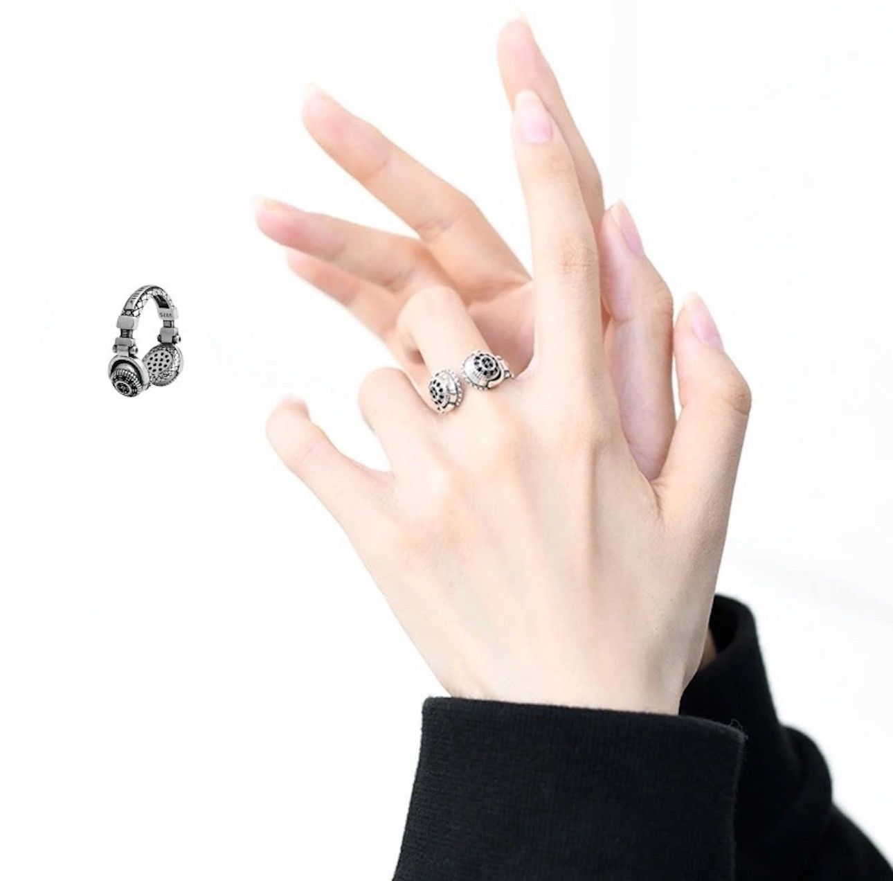 Jewelry × Vintage Retro Headphones Ring Skater Rap Size ONE SIZE - 3 Thumbnail