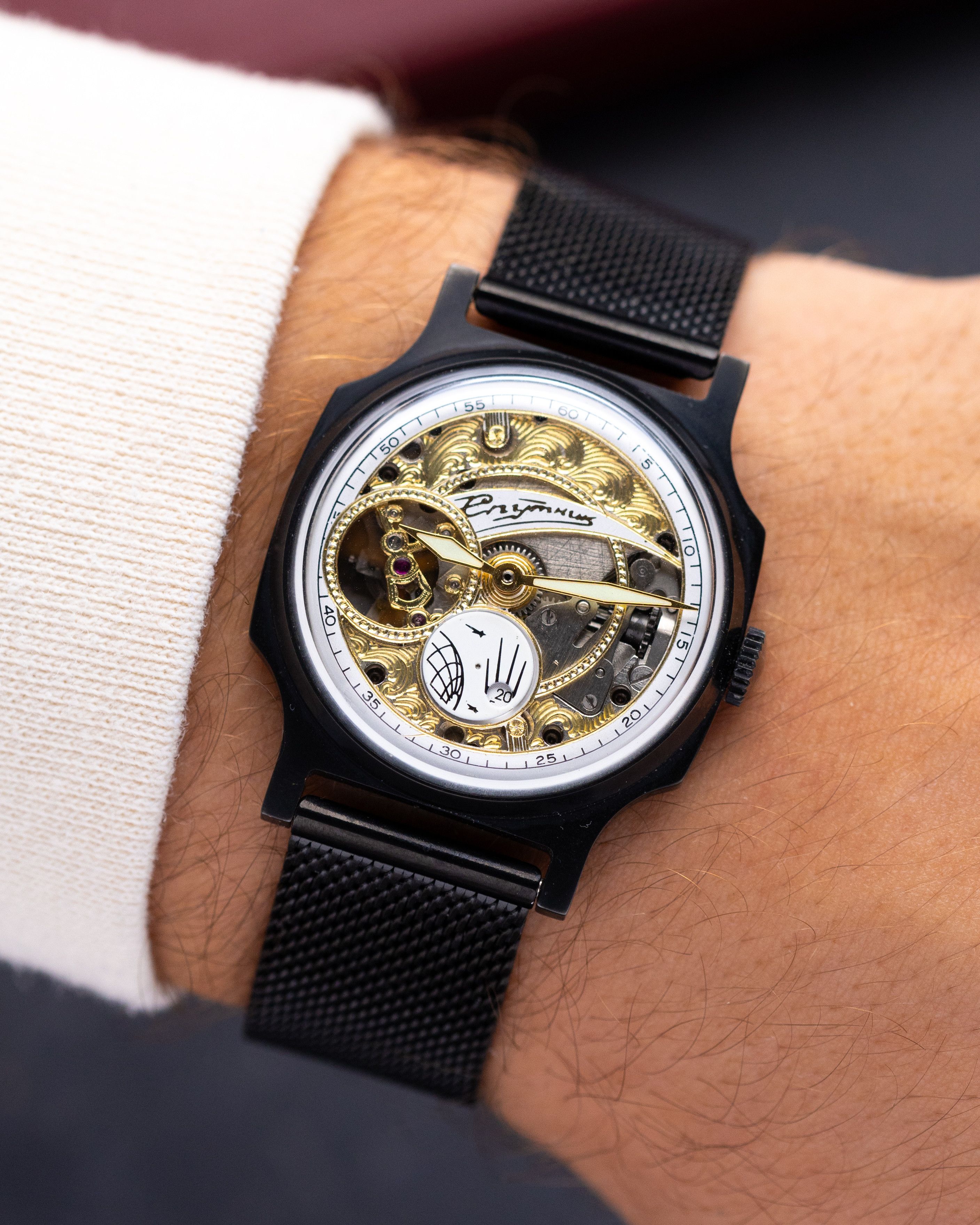 Pobeda Sputnik Skeleton Vintage Soviet Watch