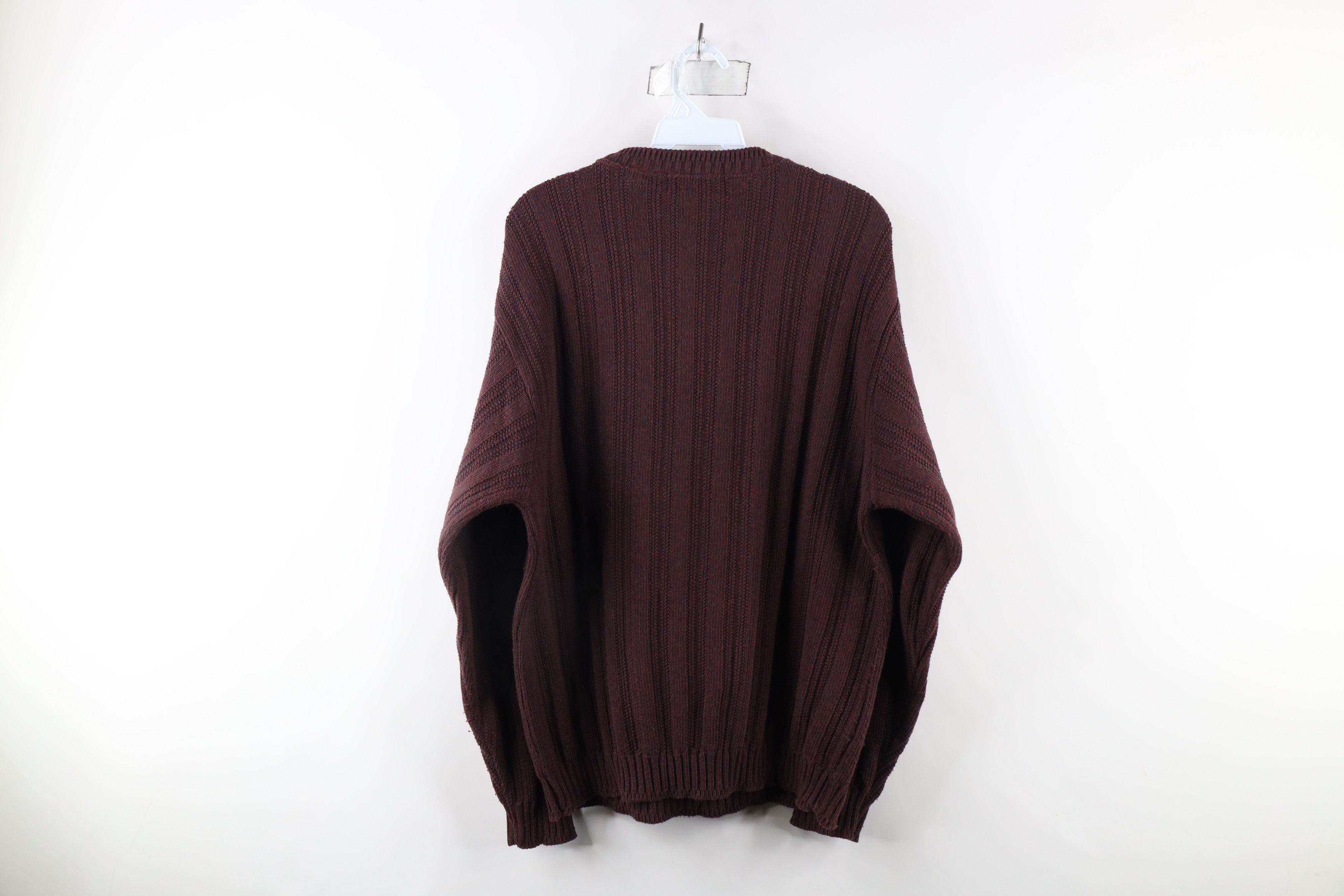 Vintage Vintage 90s Streetwear Framed Ribbed Knit Sweater Red USA Size US L / EU 52-54 / 3 - 5 Thumbnail