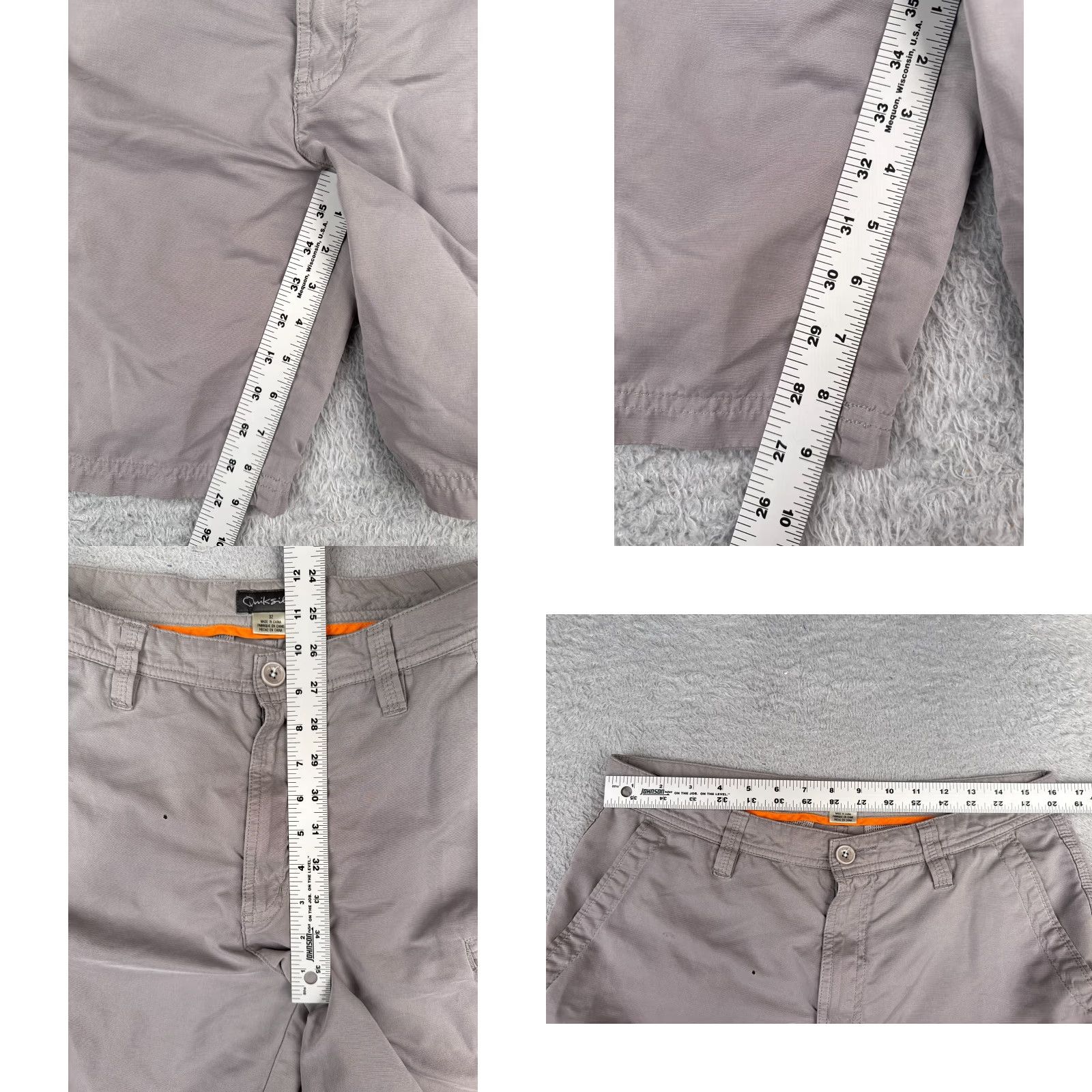 Quiksilver Quiksilver Shorts Adult 32 Gray Cargo Ripstop Zipper Pockets Beach Skate Mens Size US 32 / EU 48 - 8 Thumbnail