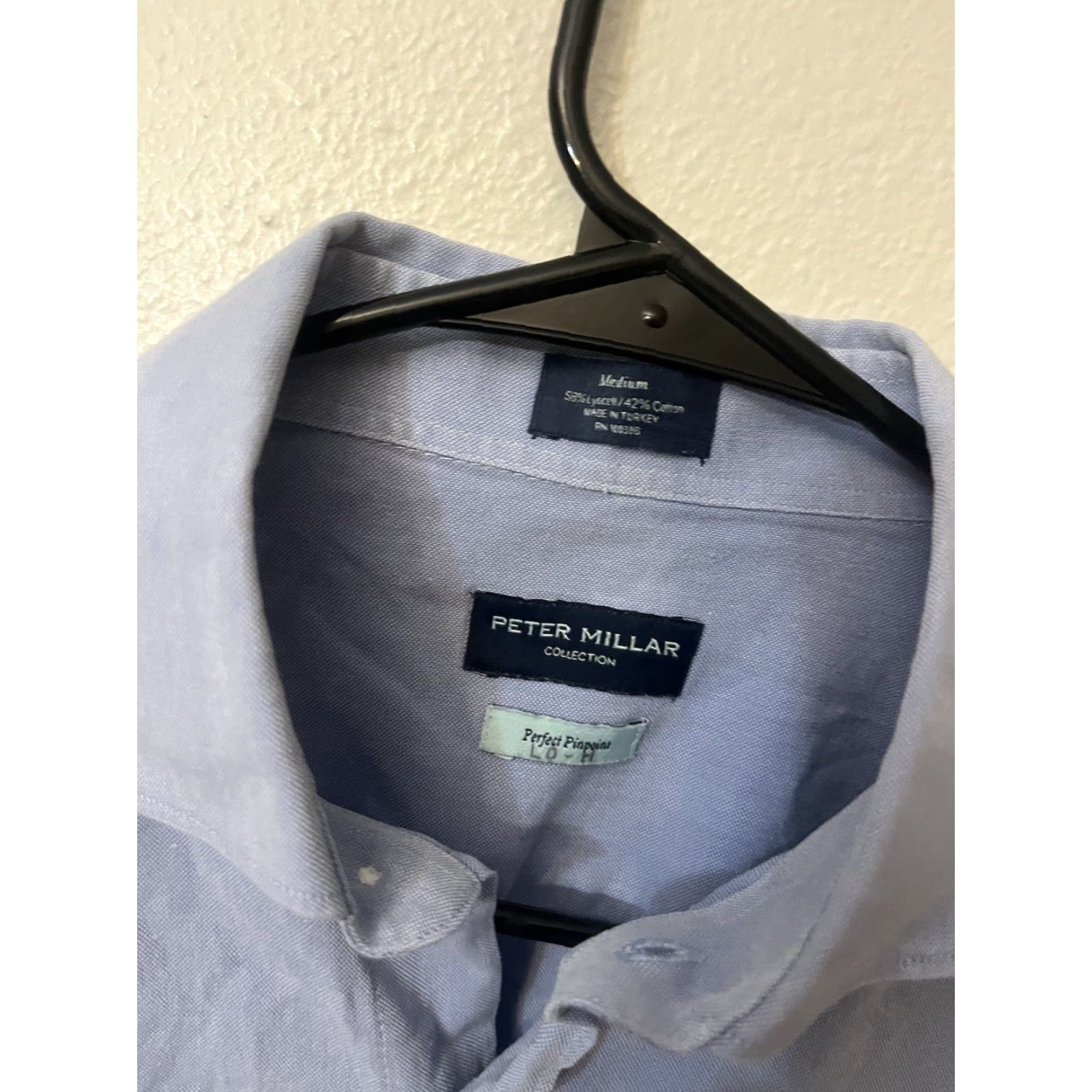 Peter Millar Peter Millar Perfect Pinpoint Shirt Men's M Blue Button Down Long Sleeve Golf Size US M / EU 48-50 / 2 - 3 Thumbnail