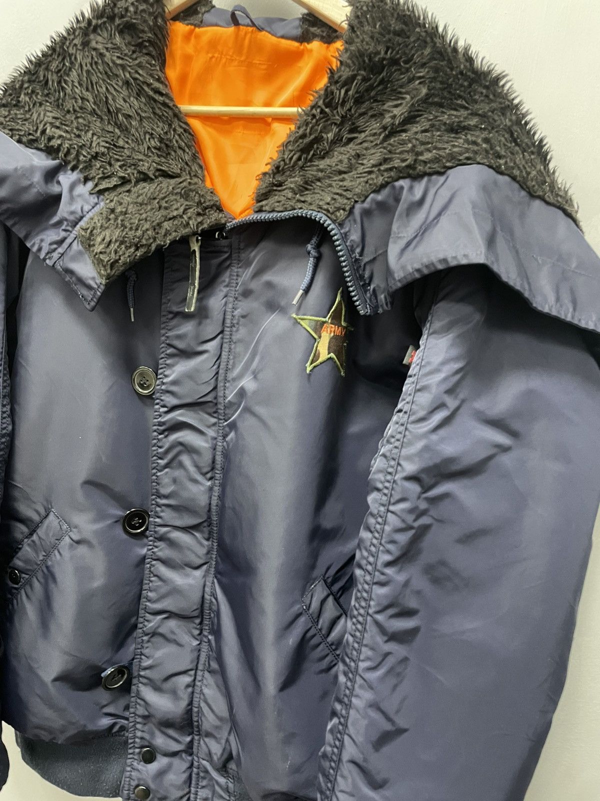 Vintage VINTAGE ZIP HOOD ALPHA NYLON BOMBER JACKET MILITARY 90s Size US L / EU 52-54 / 3 - 3 Thumbnail
