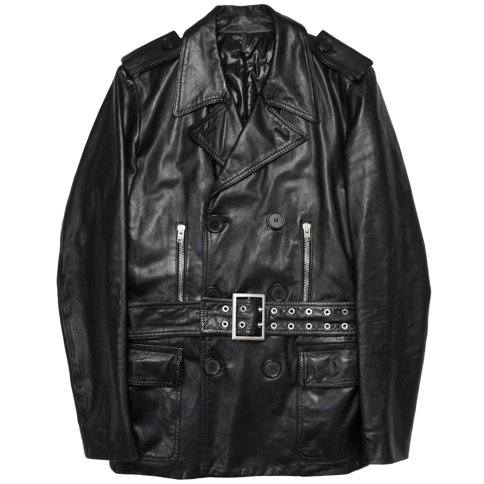 Dior × Hedi Slimane 2007AW Dior Homme Leather Trench Coat