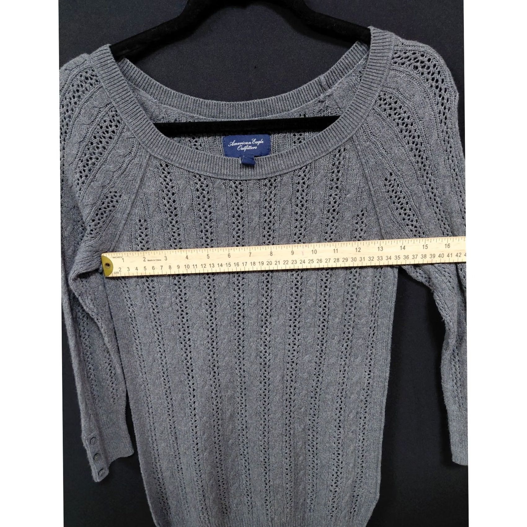 American Eagle Outfitters American Eagle Outfitters Sweater Womens S/P Gray Wool Knit Solid Sleeve Women Size Size S / US 4 / IT 40 - 6 Thumbnail
