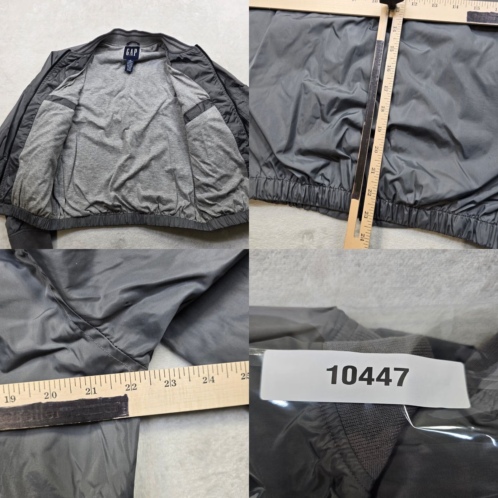 Gap GAP Bomber Jacket Mens Gray Small Lightweight Zip Military Flight Nylon Size US S / EU 44-46 / 1 - 8 Thumbnail