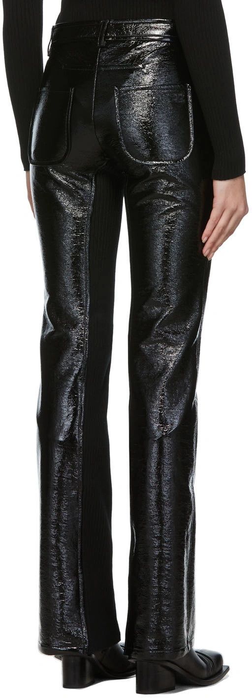 Courreges o1mle0524 Vinyle Et Maille Trousers in Black Size 30" / US 8 / IT 44 - 3 Thumbnail