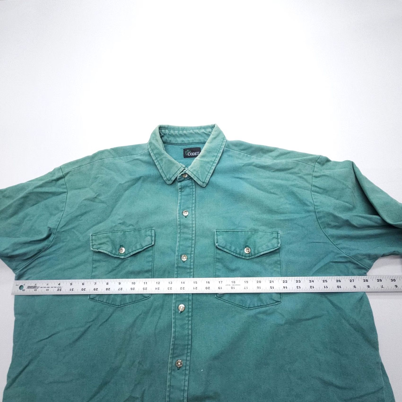 CLOT VINTAGE Codet Heavy Cotton Chamois Cloth Shirt Mens 3XL Green Work Field Bush Size US XXL / EU 58 / 5 - 7 Thumbnail