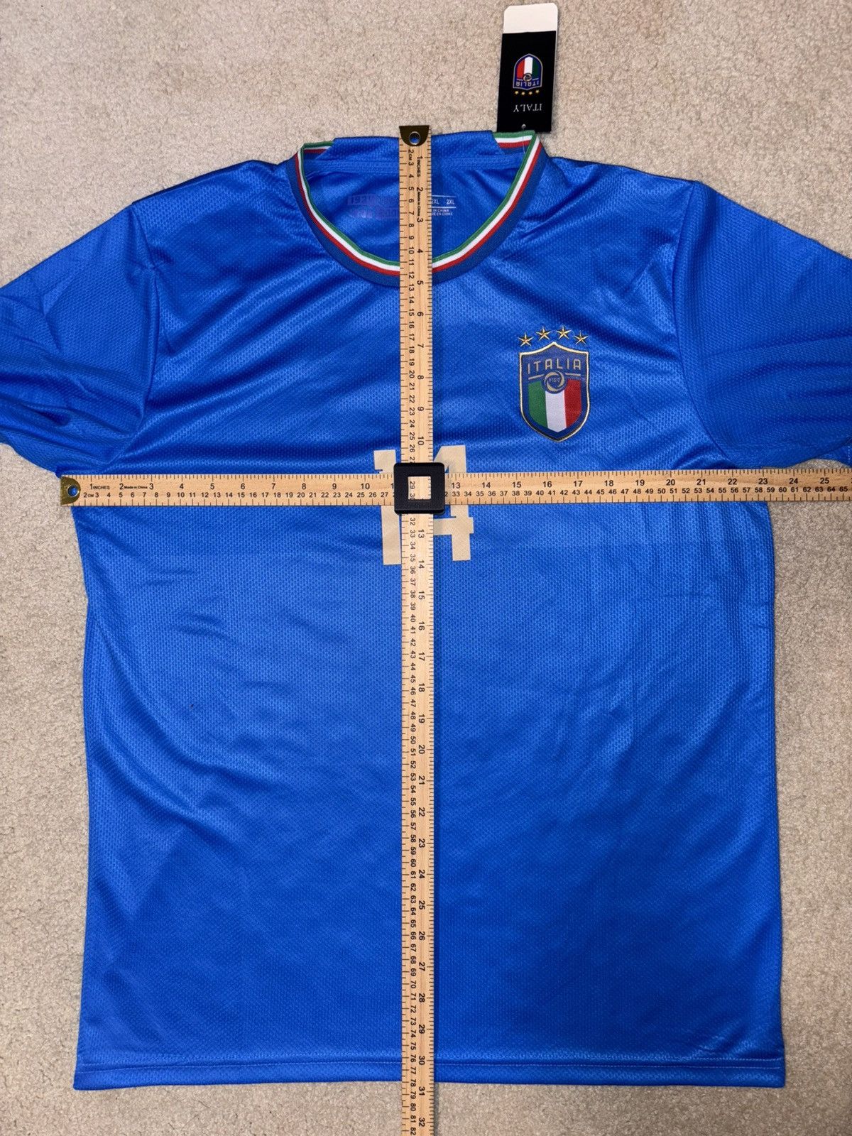 Puma NEW 2022 Italy Home Jersey #14 Chiesa 2XL Puma Soccer Size US XXL / EU 58 / 5 - 3 Thumbnail