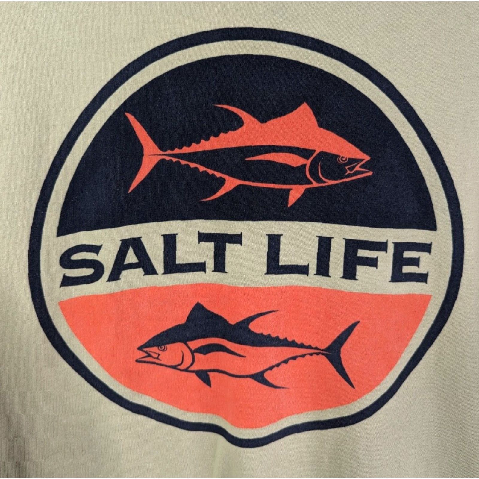 Vintage Salt Life Men’s XL Beige Pocket T-Shirt Short Sleeve Crew Neck Salt Life Yellowfin Tuna Fishing Graphic Size US XL / EU 56 / 4 - 2 Thumbnail