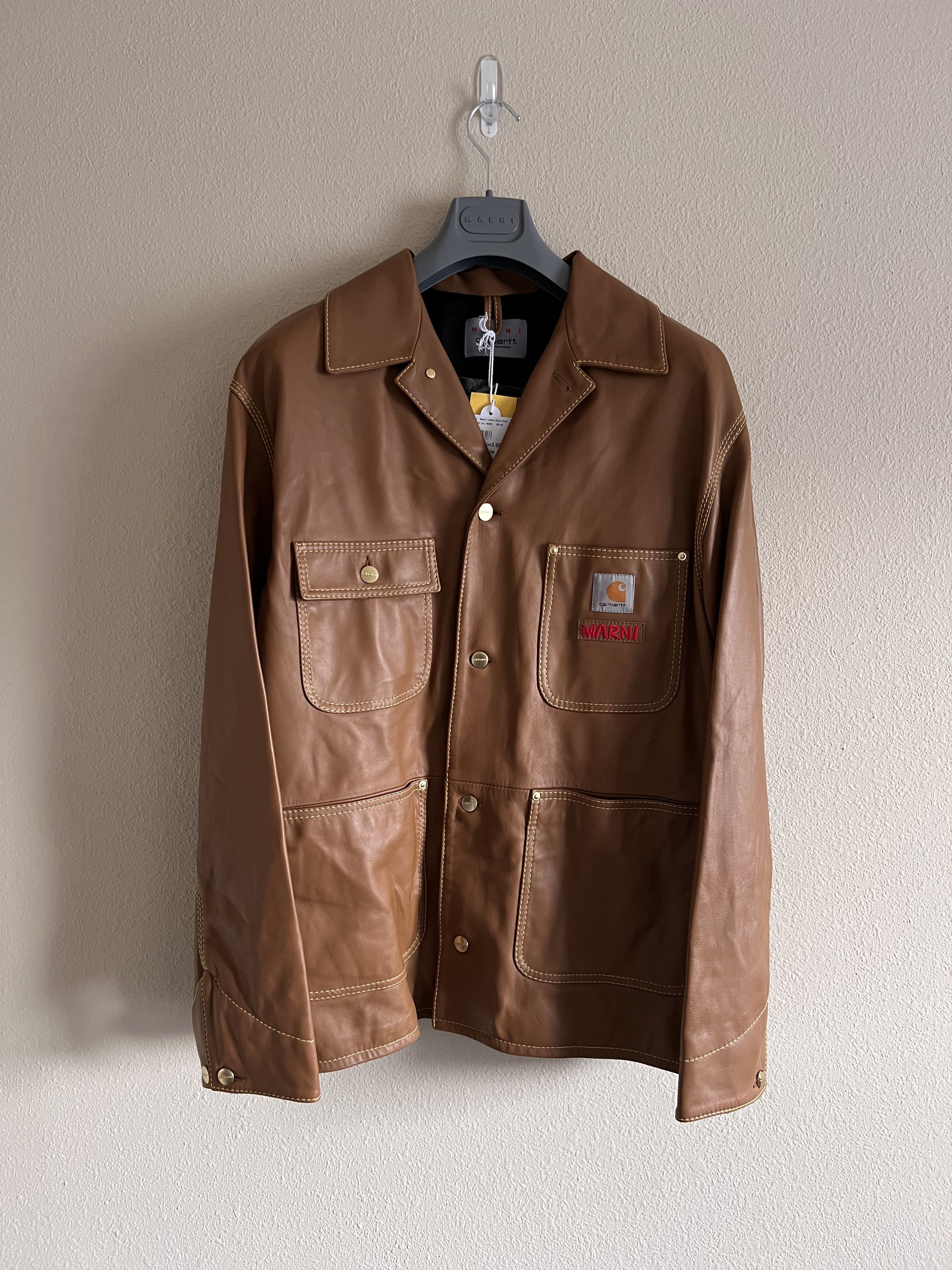 Carhartt Wip × Marni Marni Carhartt WIP Leather Chore Jacket + Single Knee Pants Size US L / EU 52-54 / 3 - 2 Thumbnail