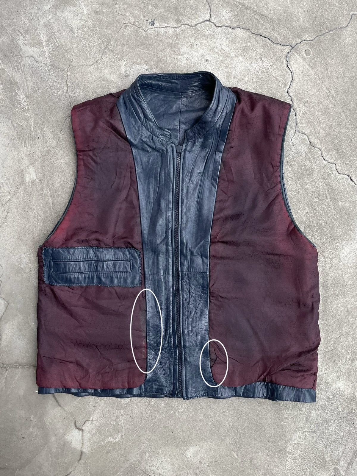 Vintage Leather Vest: 1980s Iron Areitio Zipper & Main Plastic Diana Size US L / EU 52-54 / 3 - 12 Thumbnail