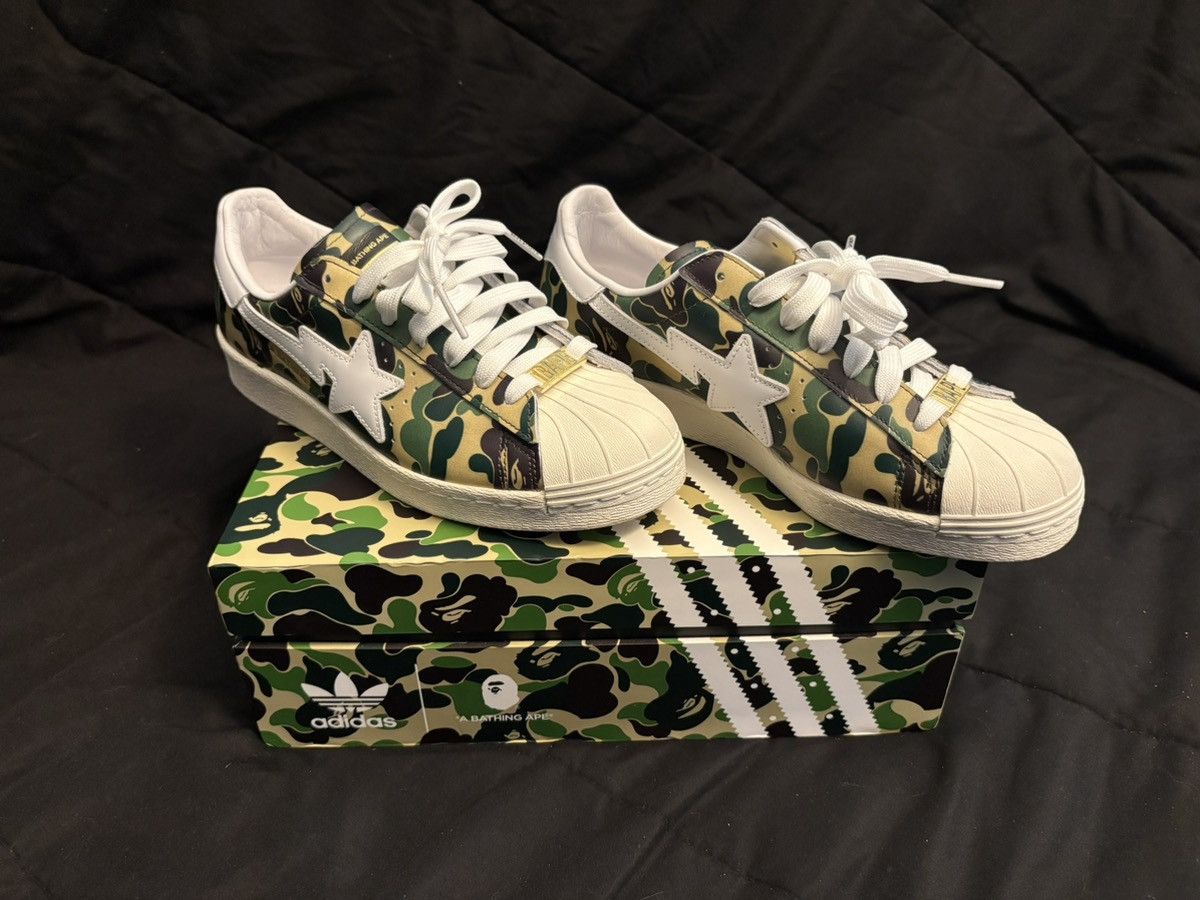 Adidas Adidas X Bape Superstar80s Camo Size US 7 / EU 40 - 1 Thumbnail